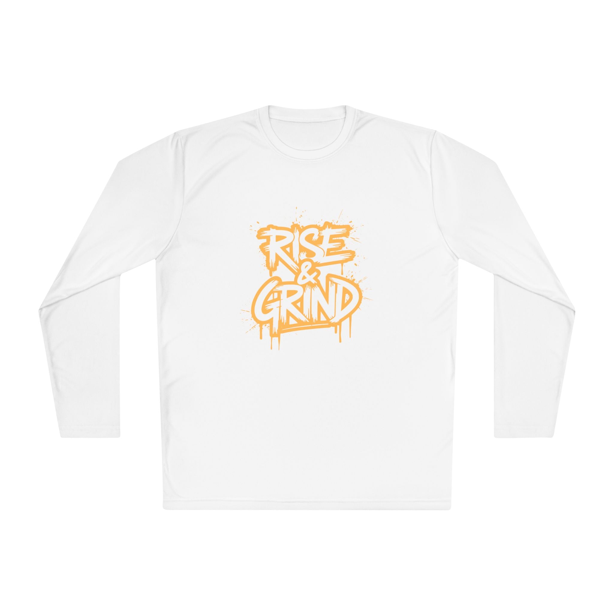 Rise & Grind Long Sleeve Tee — Retro Graffiti Motivational Shirt