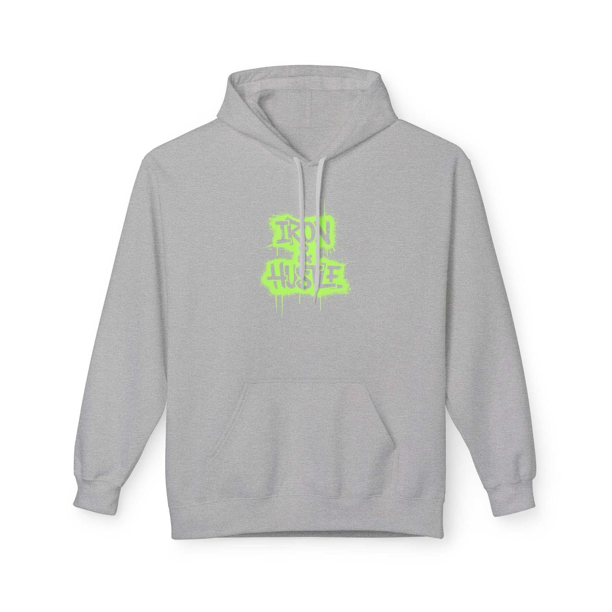 Neon Graffiti "Iron Heart" Hoodie — Streetwear Lightweight Pullover