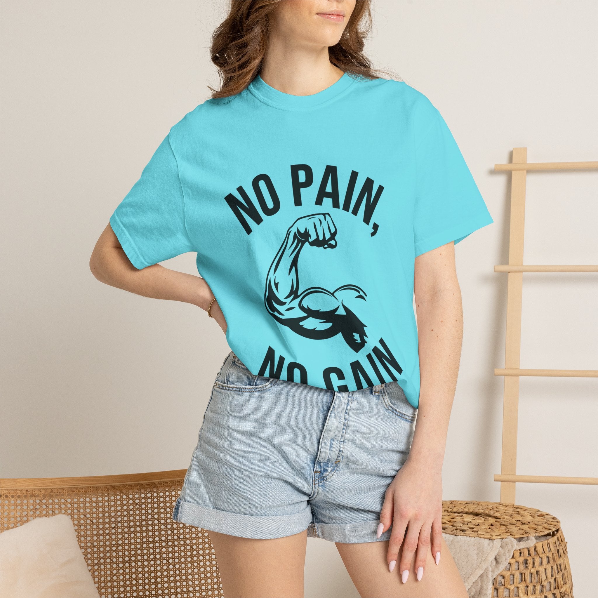 No Pain No Gain Muscle Tee — Motivational Workout T-Shirt
