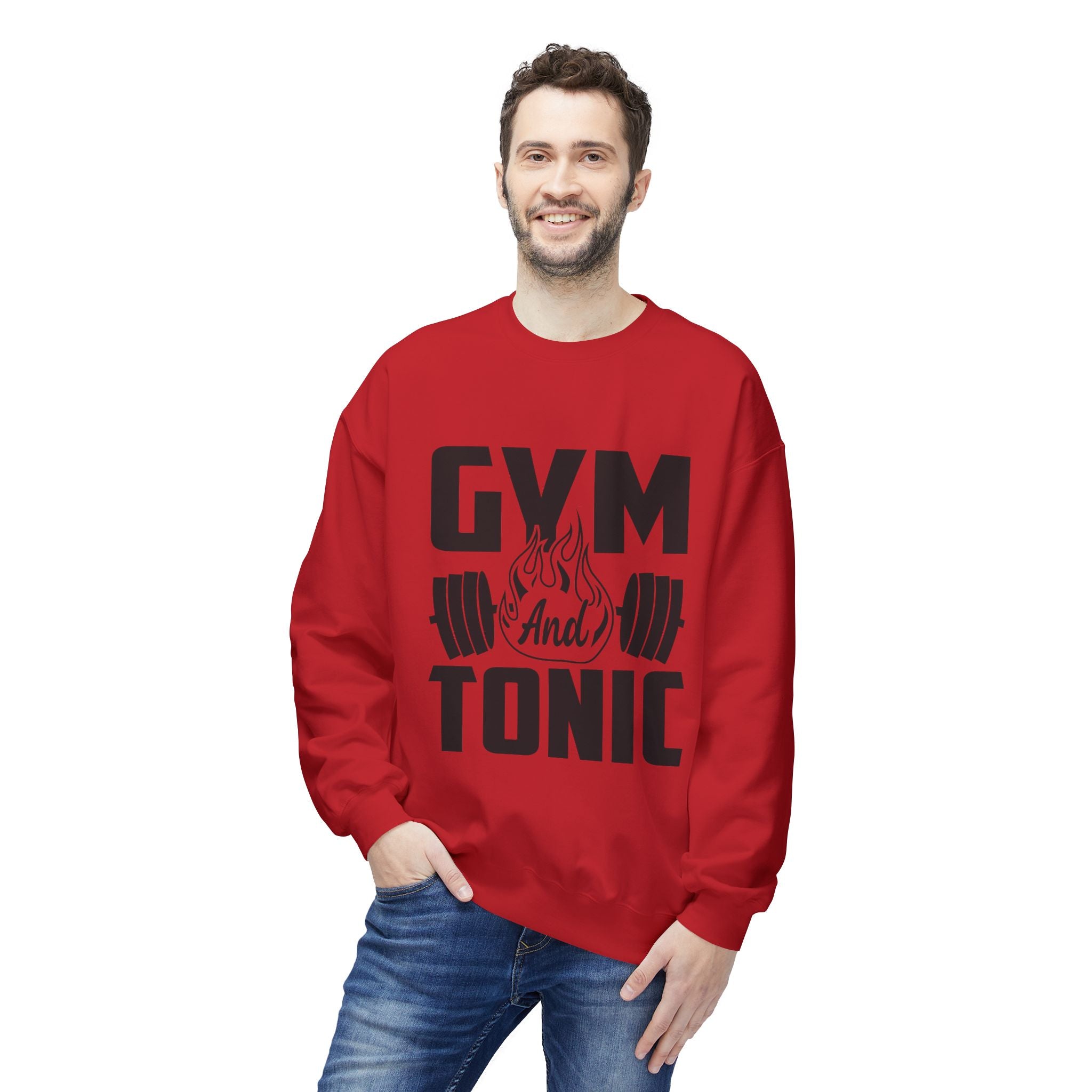 Gym and Tonic Sweatshirt | Fitness Barbell Graphic Crewneck