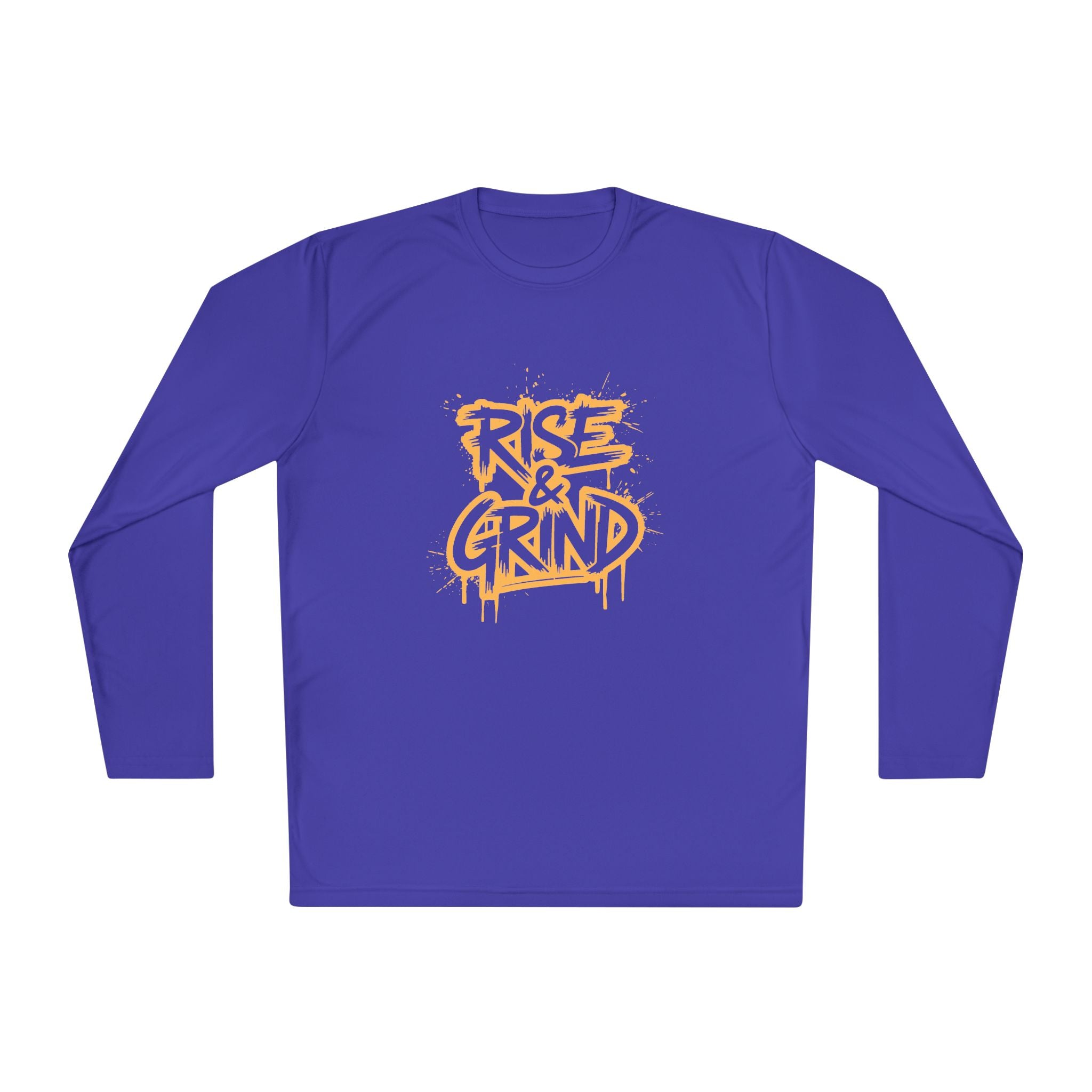 Rise & Grind Long Sleeve Tee — Retro Graffiti Motivational Shirt