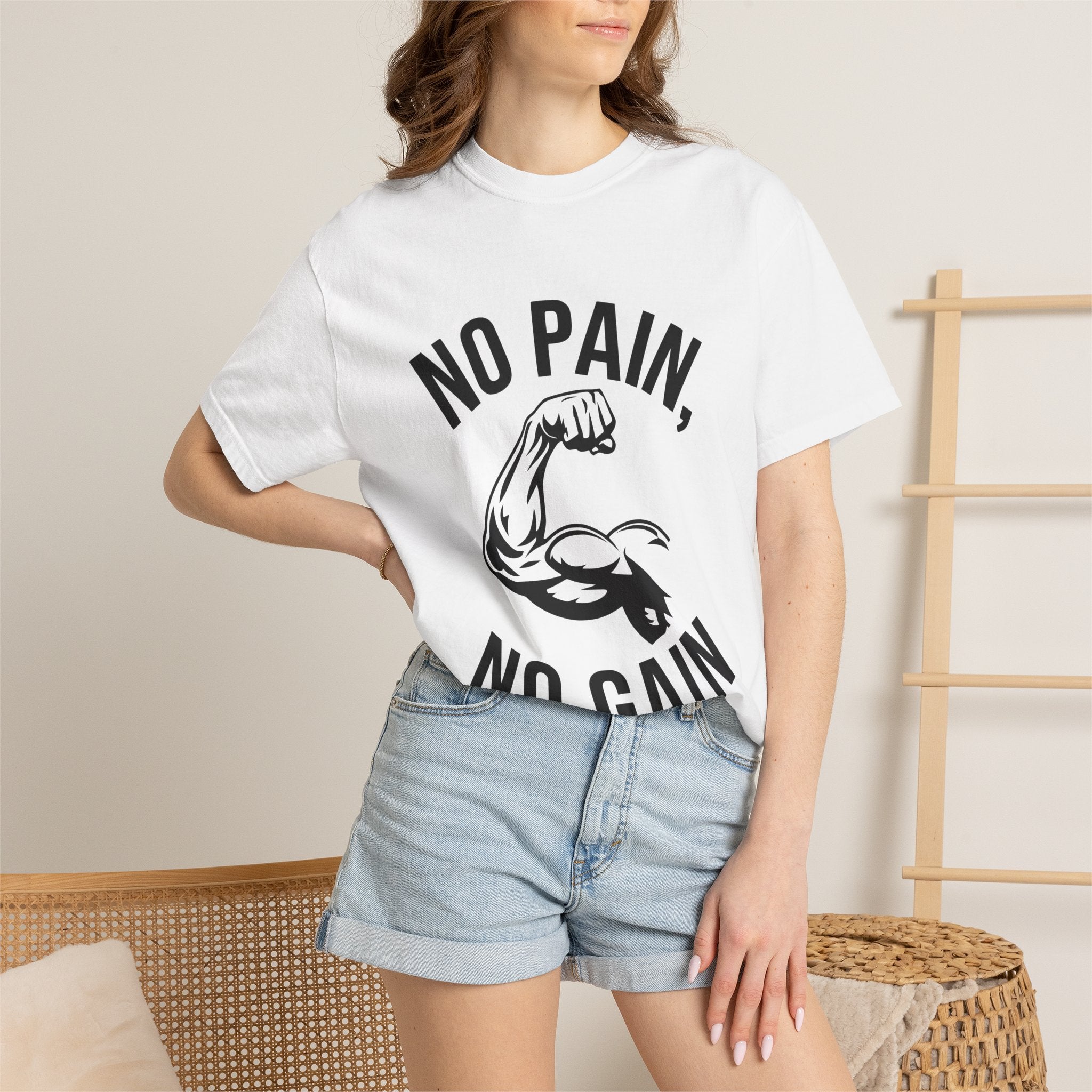 No Pain No Gain Muscle Tee — Motivational Workout T-Shirt