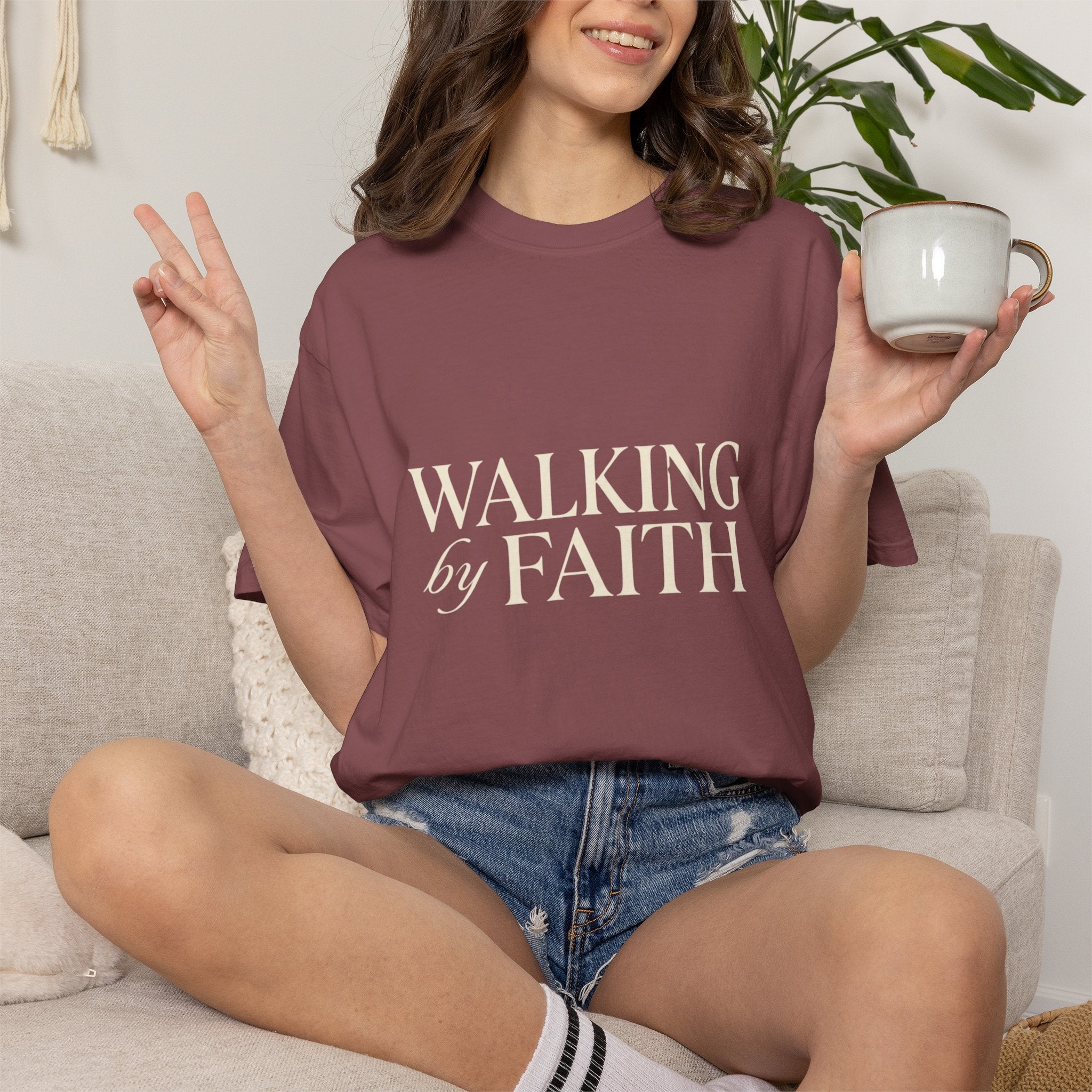 Walking by Faith T-Shirt — Christian Inspirational Tee