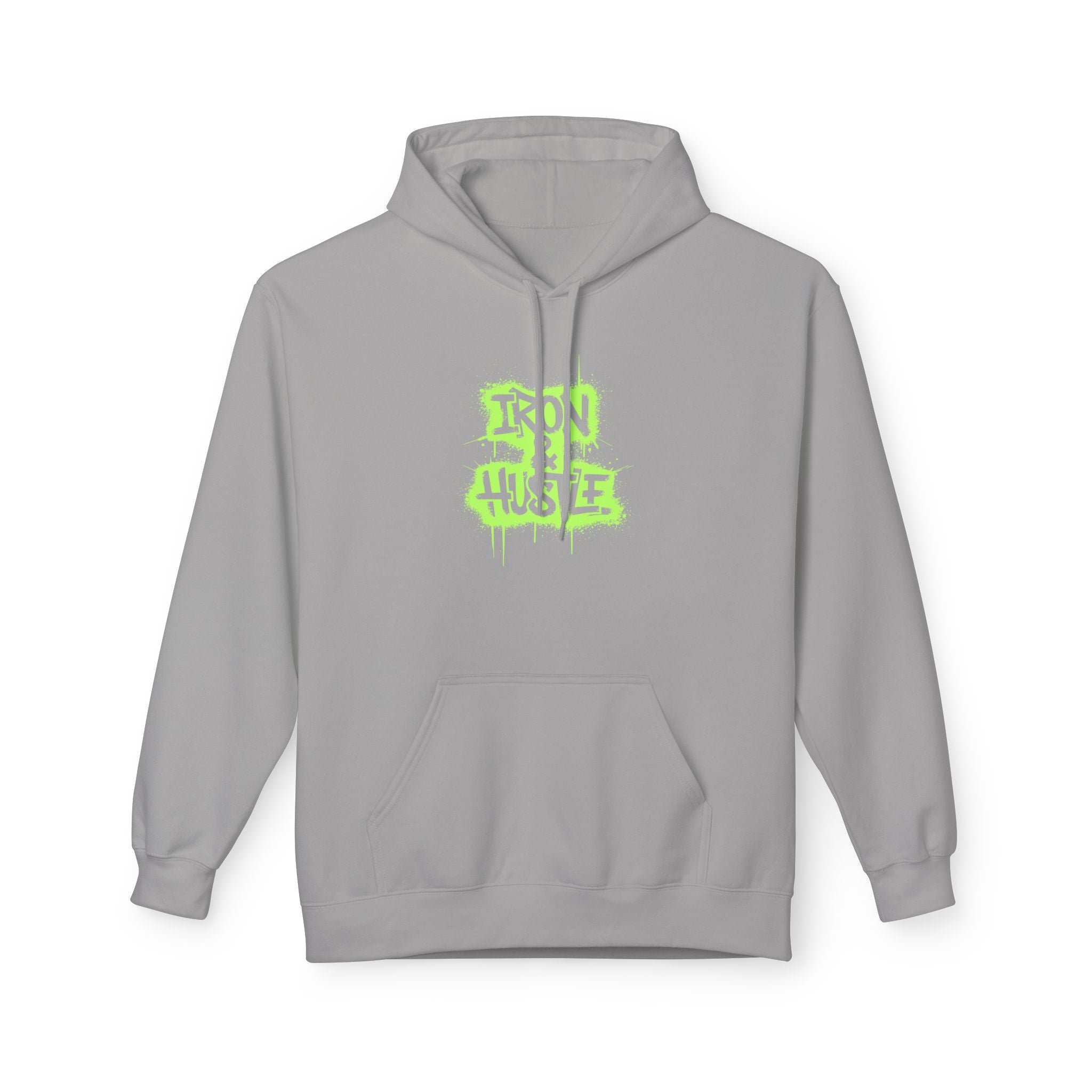 Neon Graffiti "Iron Heart" Hoodie — Streetwear Lightweight Pullover