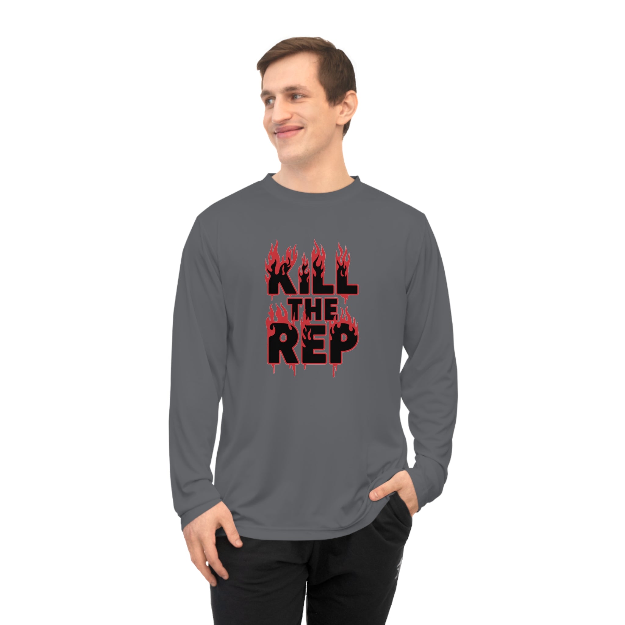 Kill The Rep Flame Graphic Long Sleeve Shirt