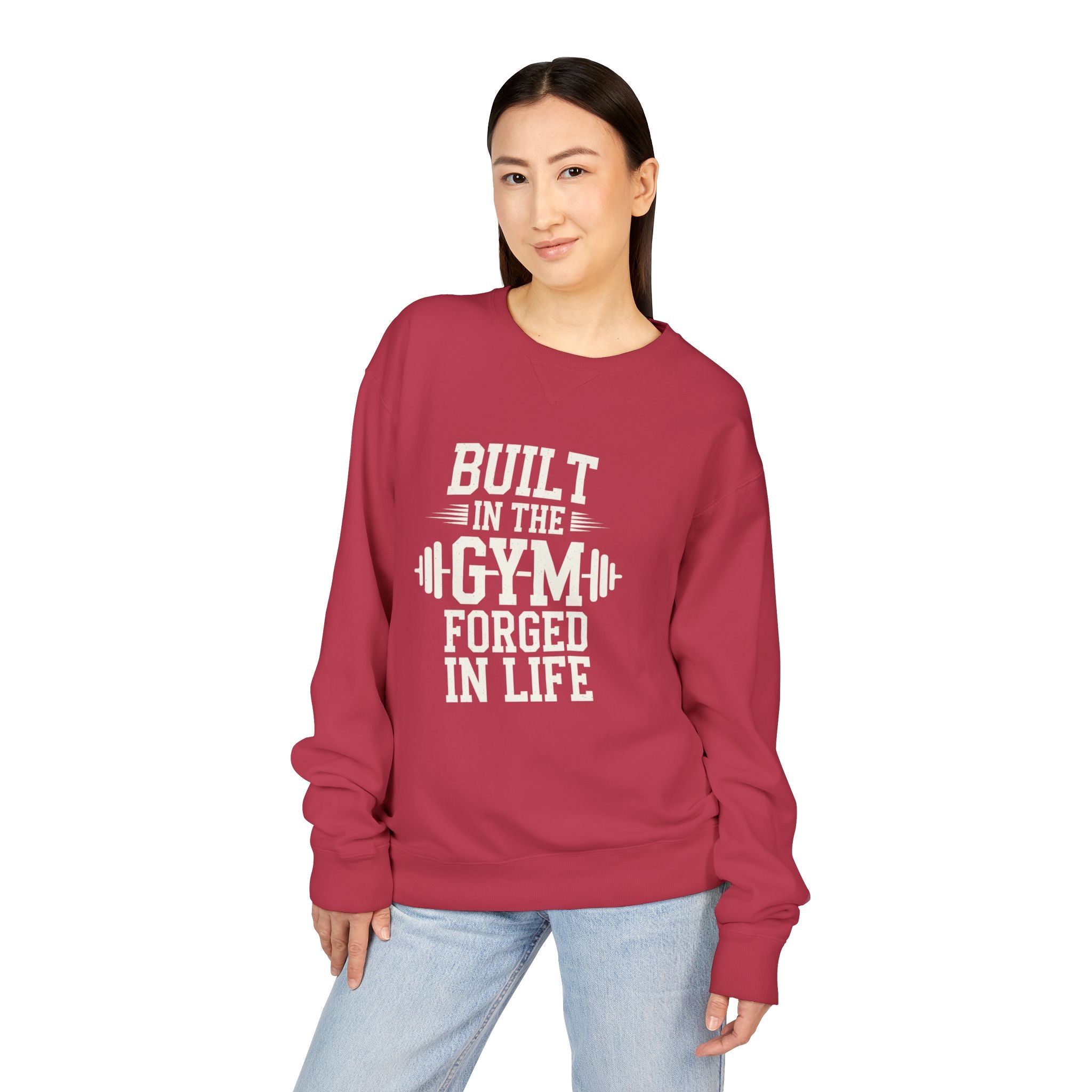 Built in the Gym Forged in Life Sweatshirt | Fitness Barbell Crewneck