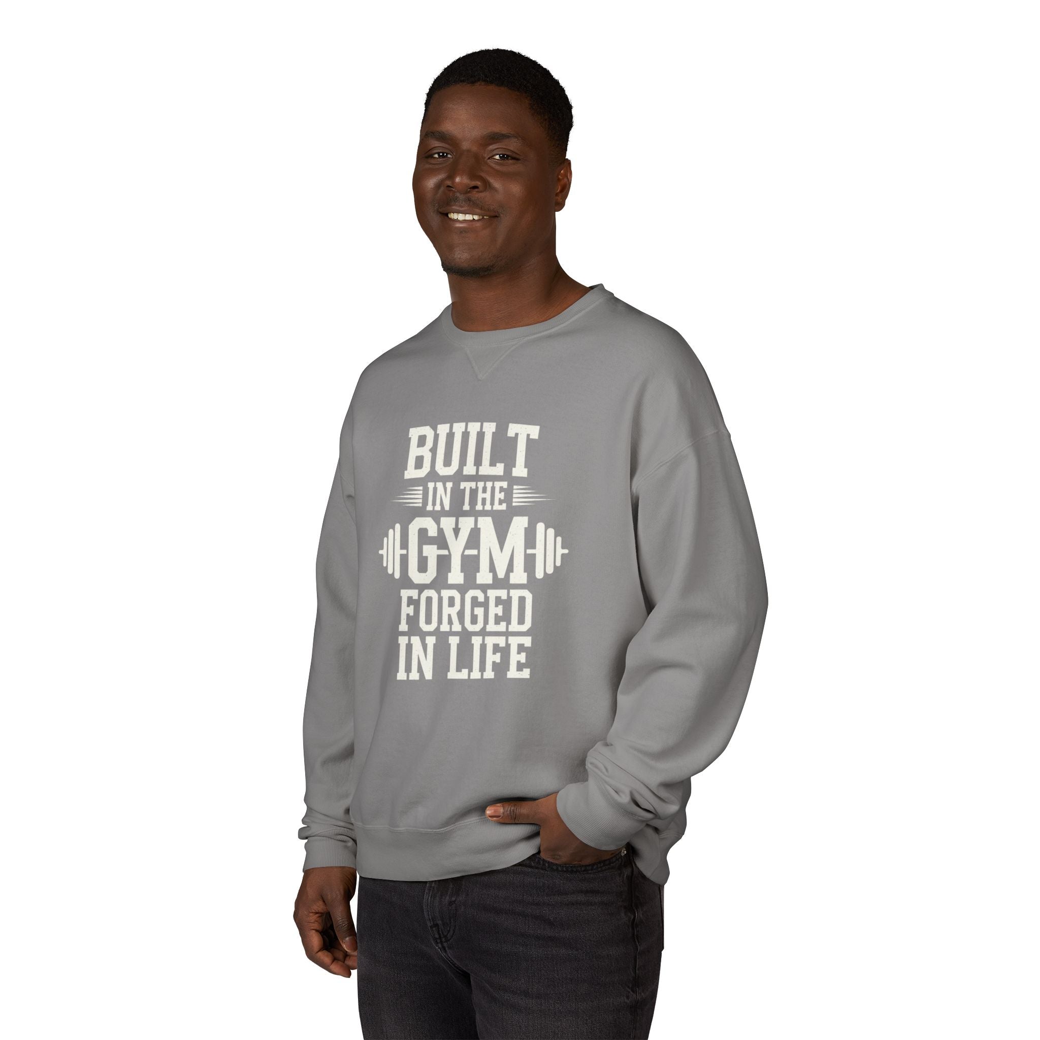 Built in the Gym Forged in Life Sweatshirt | Fitness Barbell Crewneck