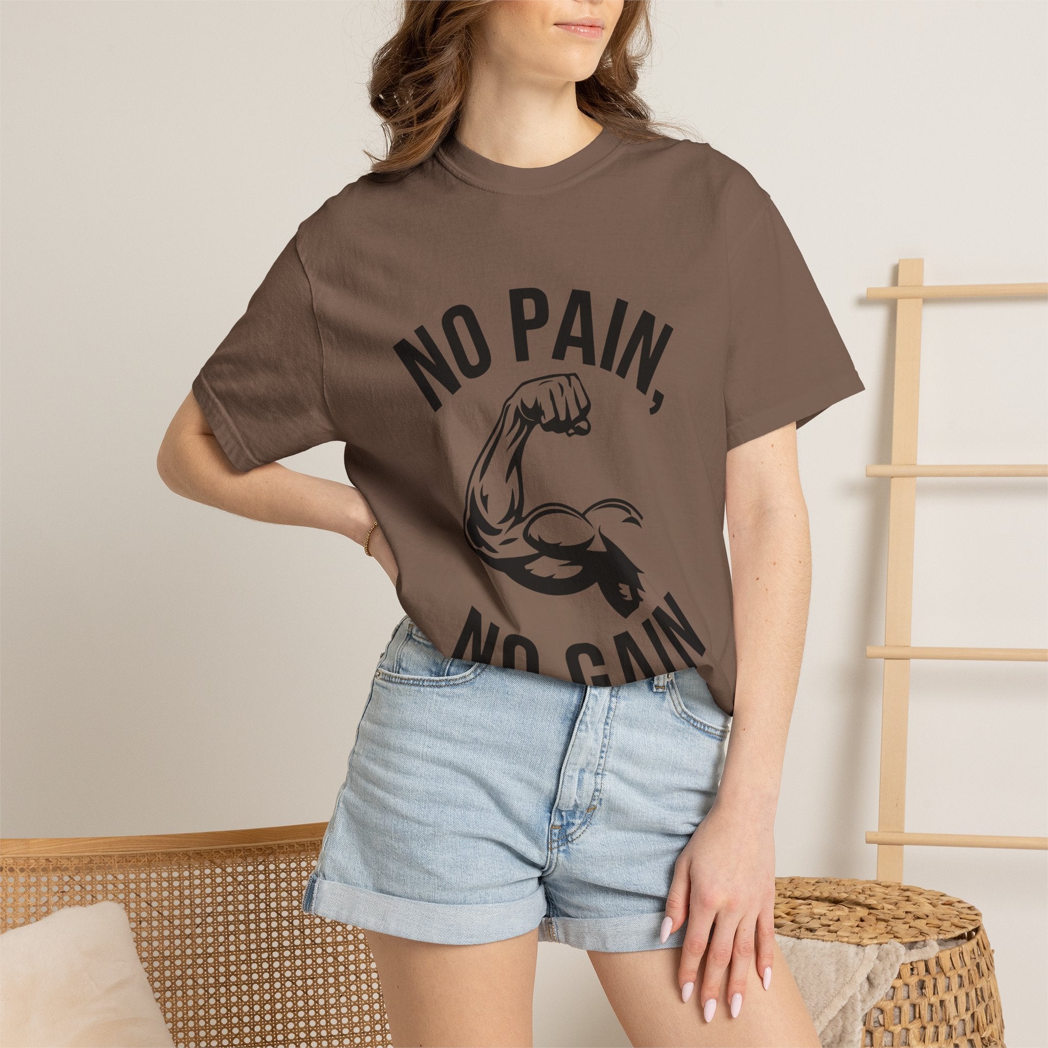 No Pain No Gain Muscle Tee — Motivational Workout T-Shirt