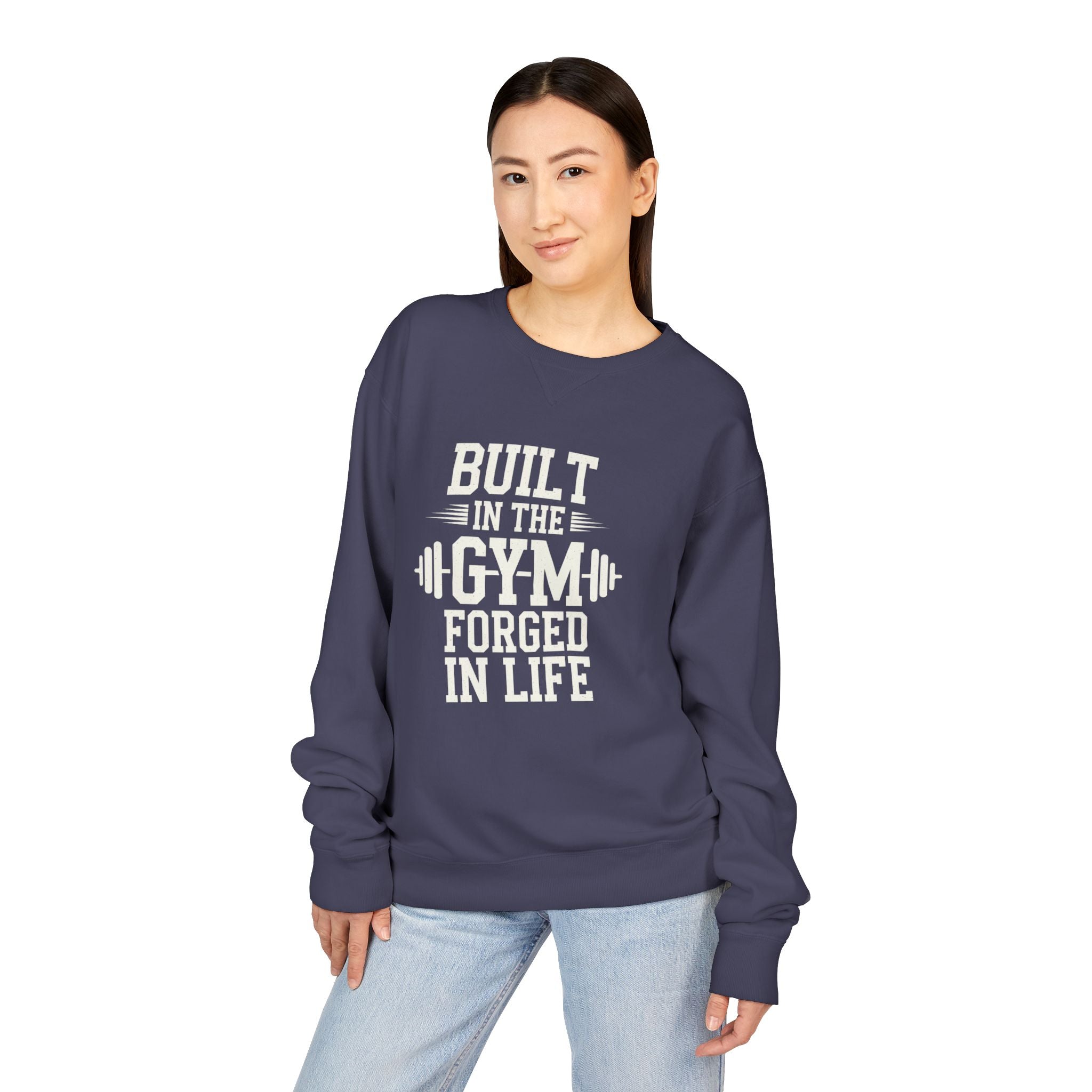 Built in the Gym Forged in Life Sweatshirt | Fitness Barbell Crewneck
