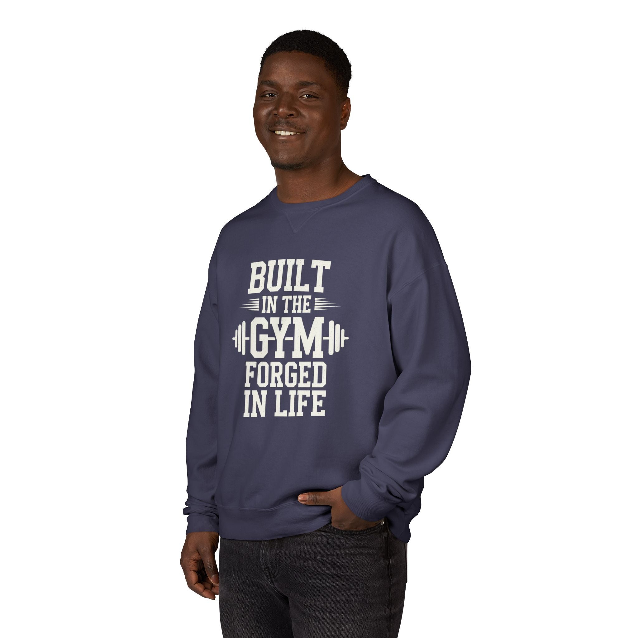 Built in the Gym Forged in Life Sweatshirt | Fitness Barbell Crewneck