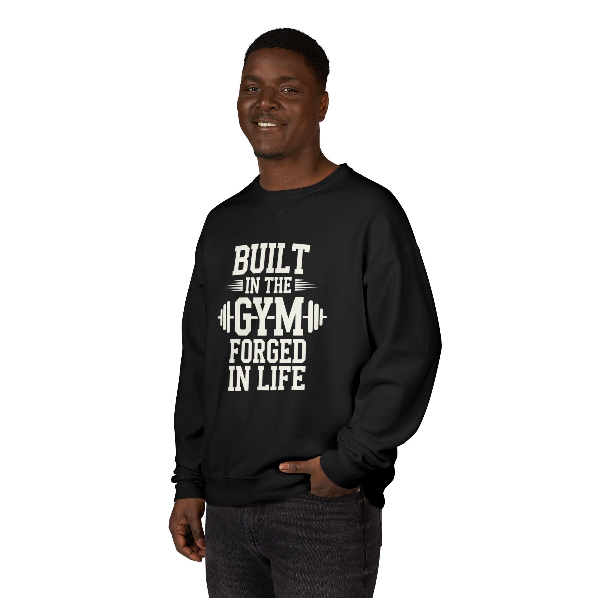 Built in the Gym Forged in Life Sweatshirt | Fitness Barbell Crewneck