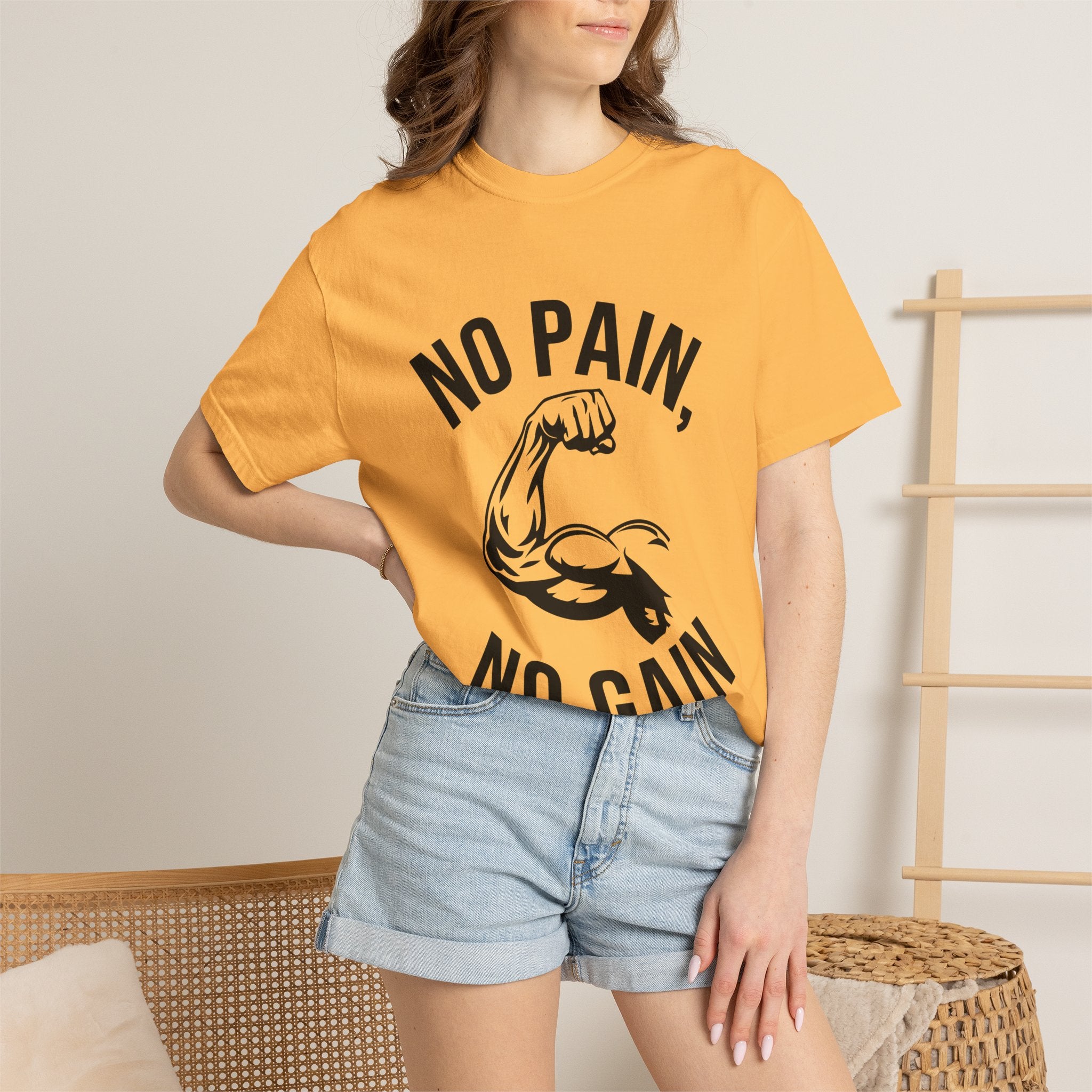 No Pain No Gain Muscle Tee — Motivational Workout T-Shirt