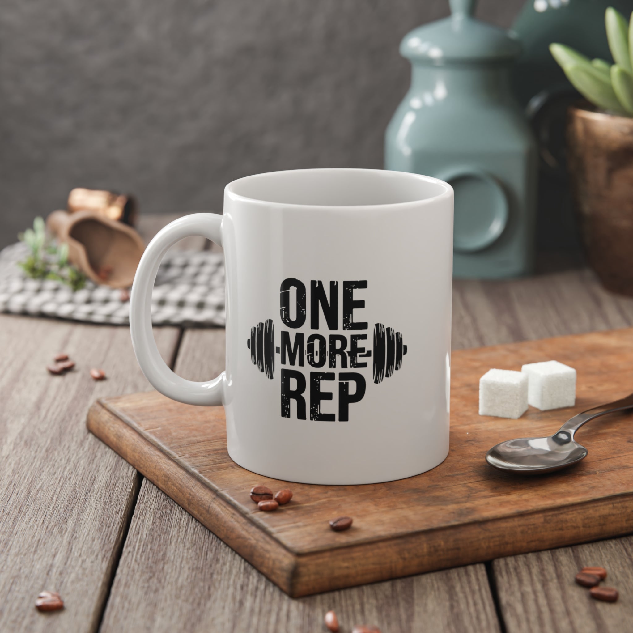 One More Rep Mug — Motivational Gym Coffee Cup (11oz)