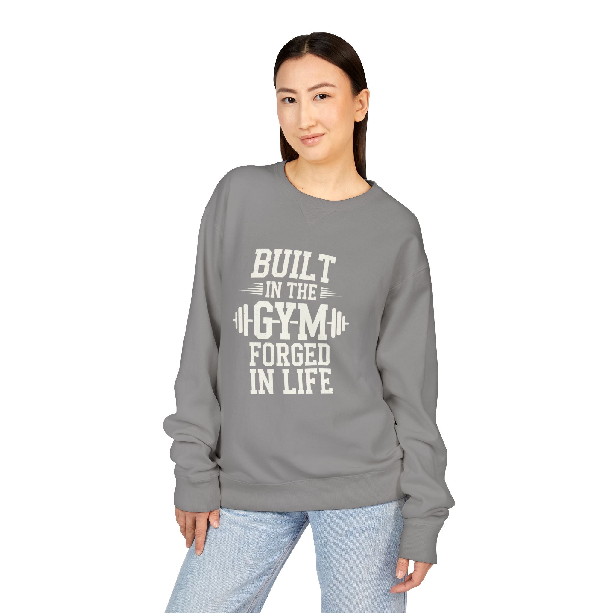 Built in the Gym Forged in Life Sweatshirt | Fitness Barbell Crewneck