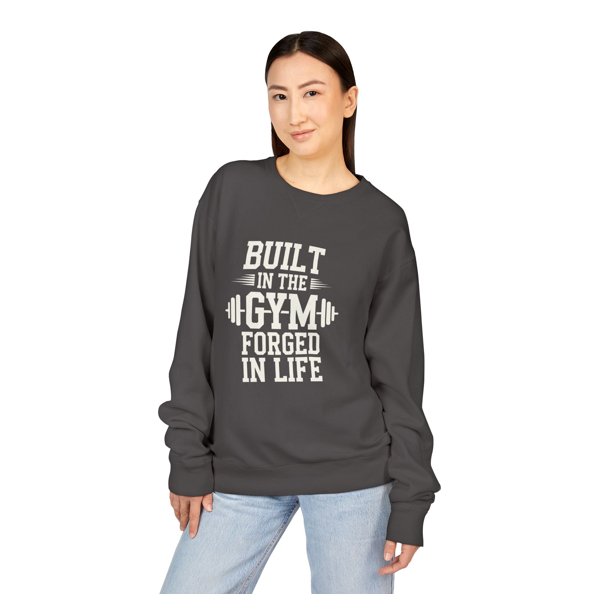 Built in the Gym Forged in Life Sweatshirt | Fitness Barbell Crewneck
