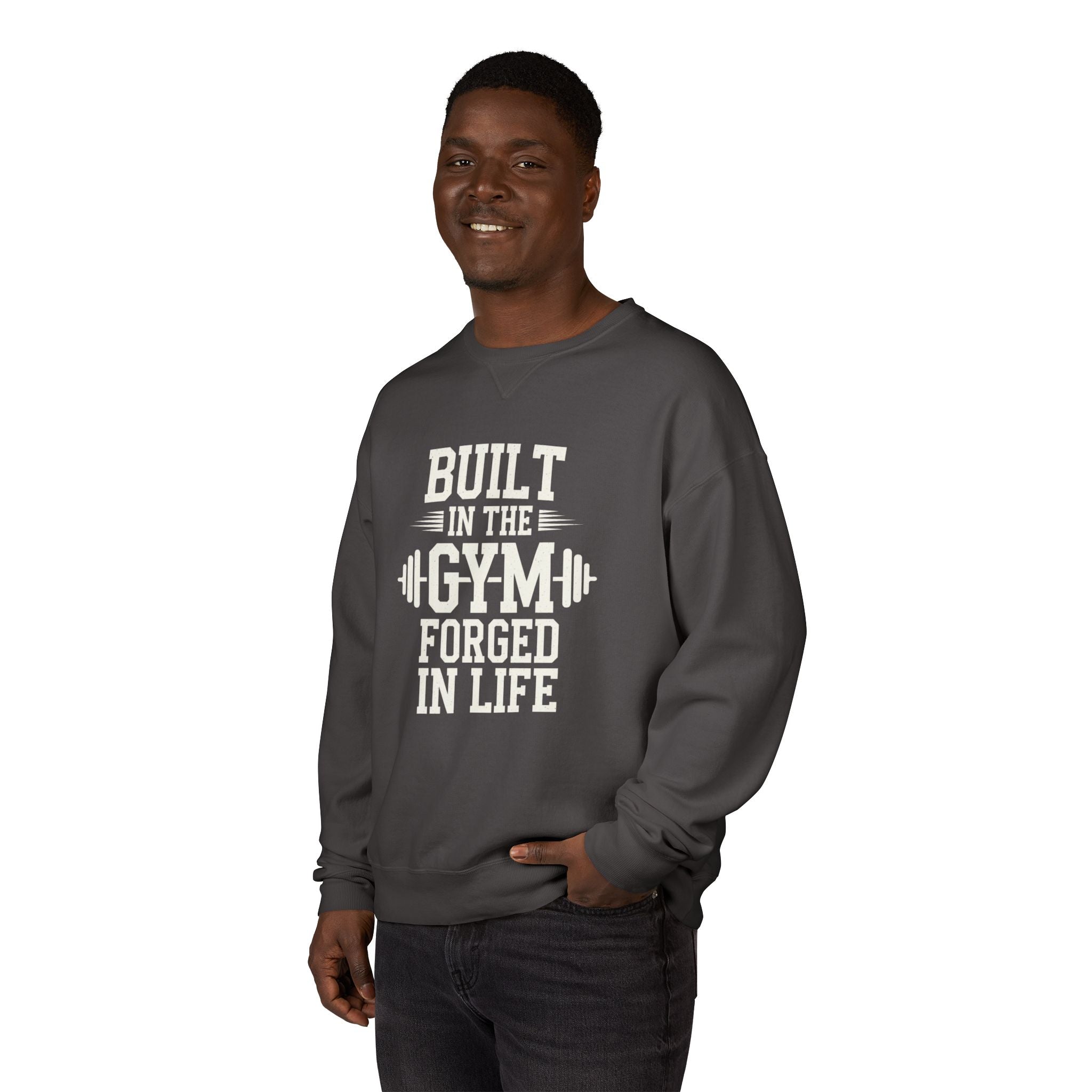 Built in the Gym Forged in Life Sweatshirt | Fitness Barbell Crewneck