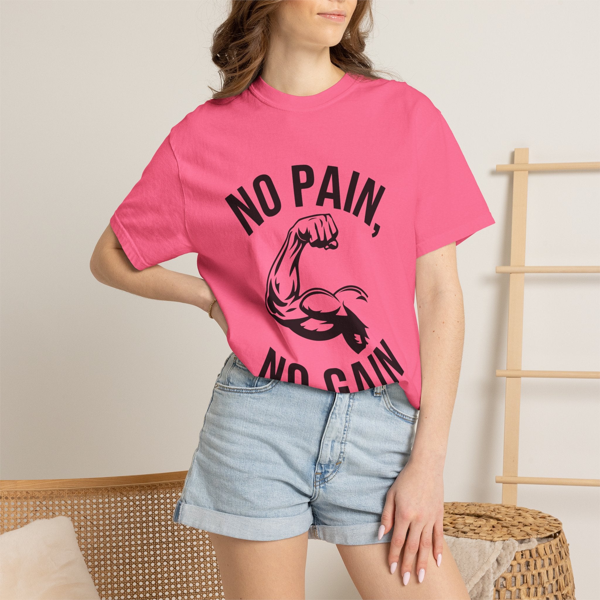 No Pain No Gain Muscle Tee — Motivational Workout T-Shirt