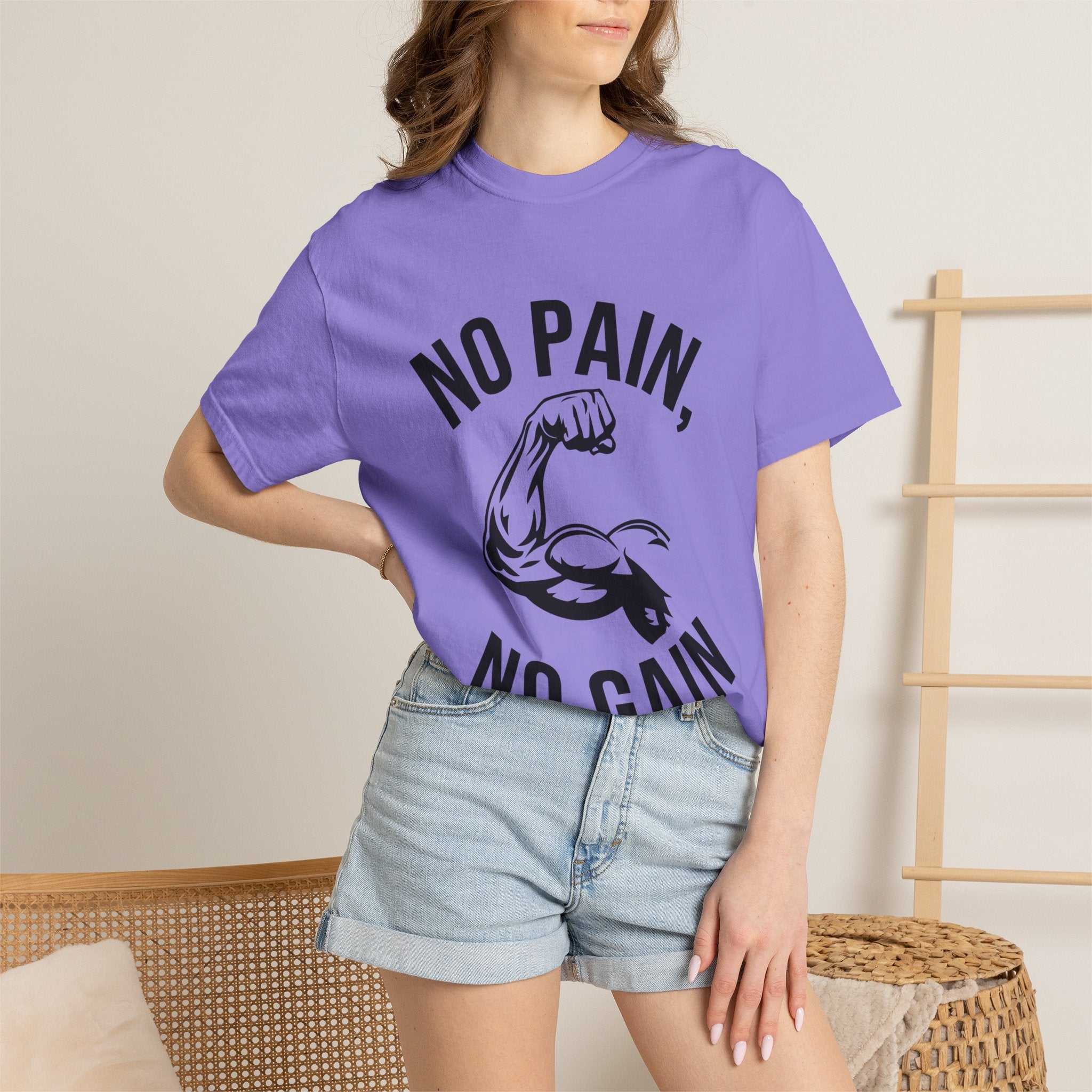 No Pain No Gain Muscle Tee — Motivational Workout T-Shirt