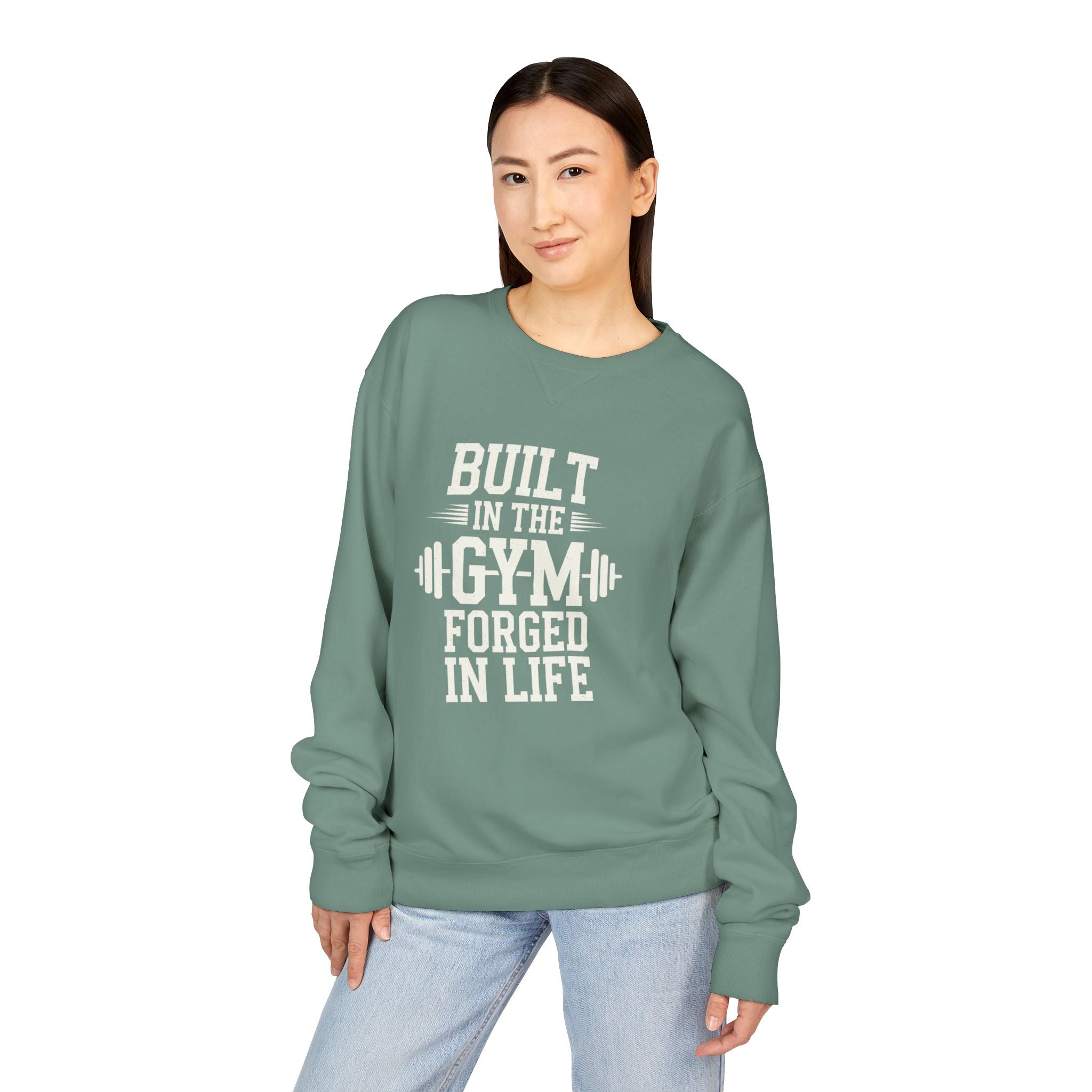 Built in the Gym Forged in Life Sweatshirt | Fitness Barbell Crewneck