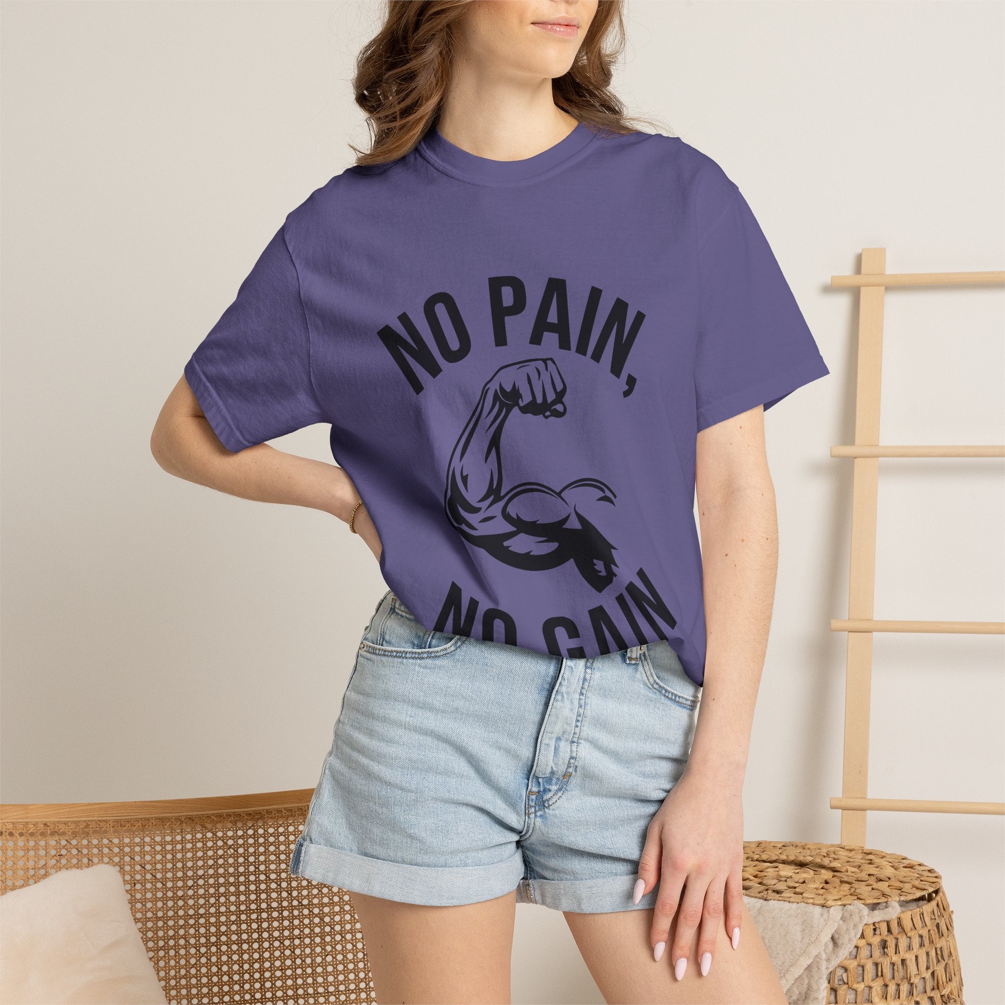No Pain No Gain Muscle Tee — Motivational Workout T-Shirt
