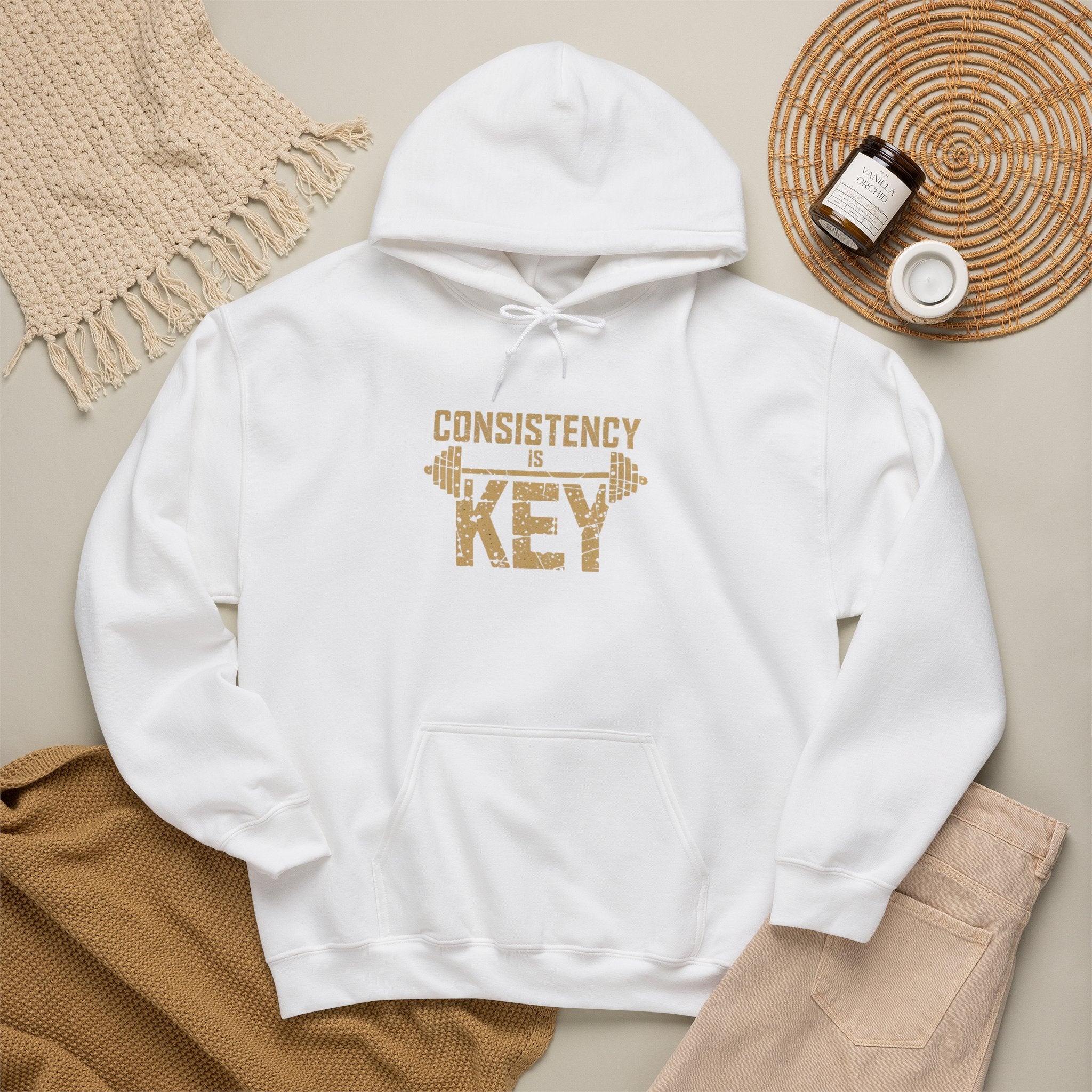 Consistency is Key Hoodie | Barbell Fitness Motivation Sweatshirt