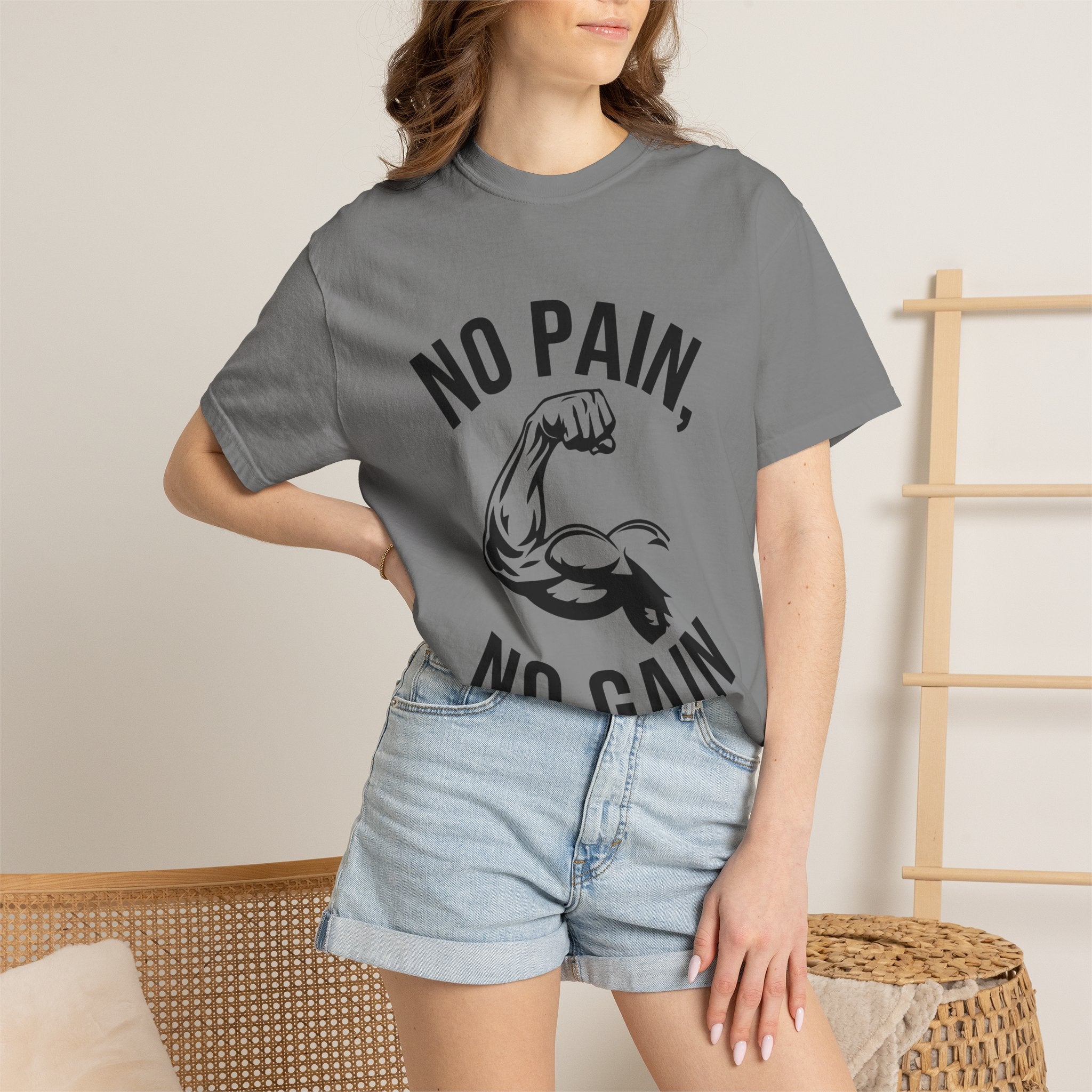 No Pain No Gain Muscle Tee — Motivational Workout T-Shirt