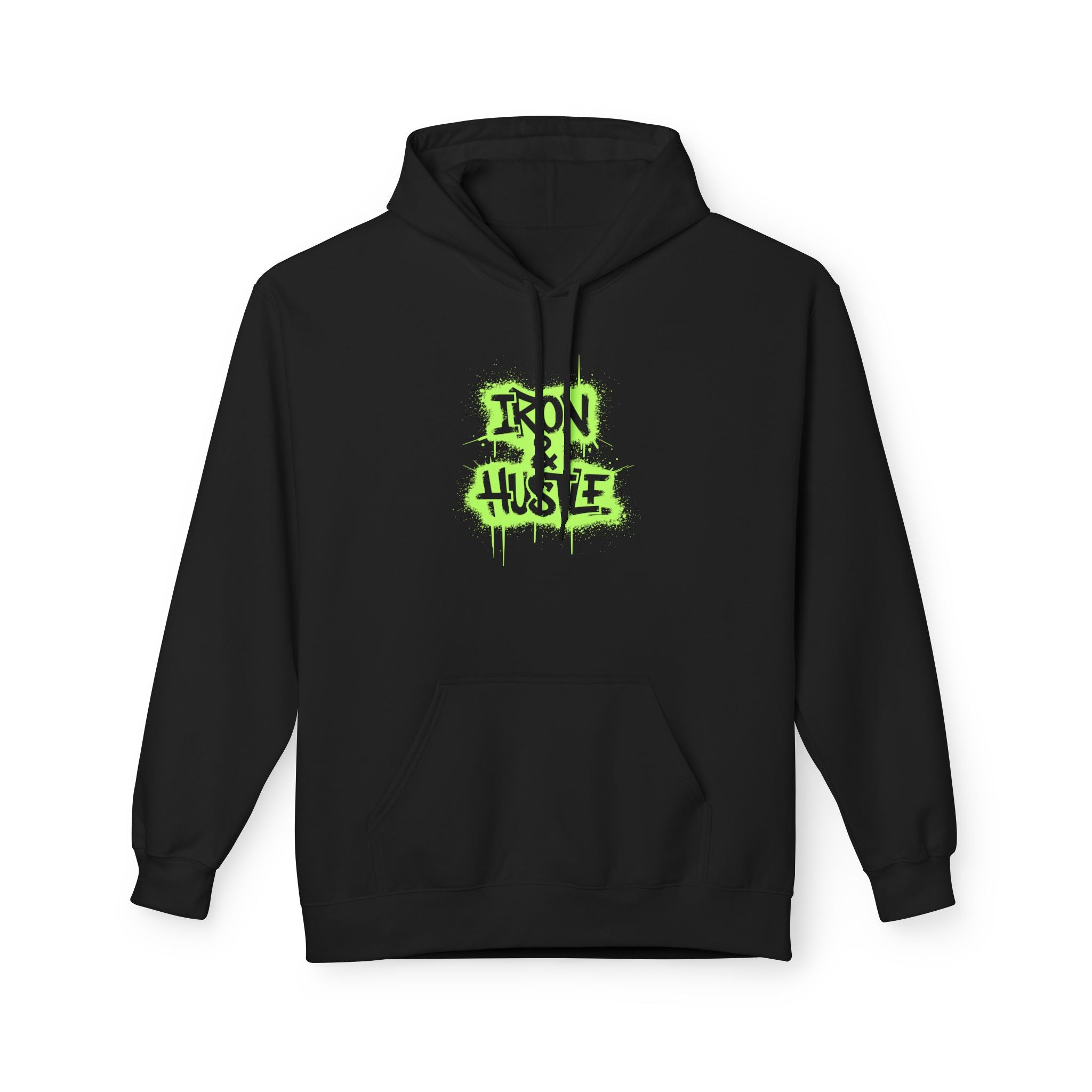 Neon Graffiti "Iron Heart" Hoodie — Streetwear Lightweight Pullover