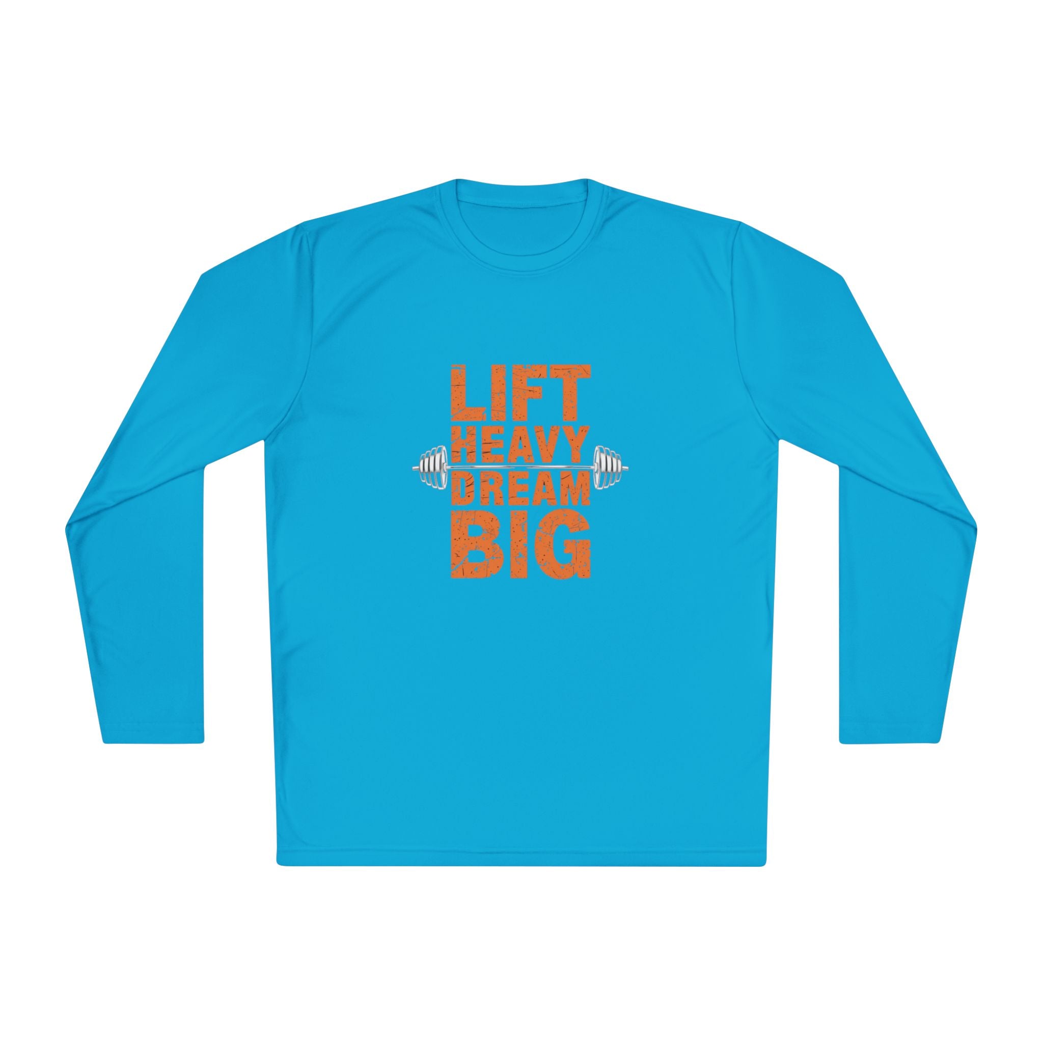 Long Sleeve Tee — "Lift Heavy Dream Big" Motivational Gym Shirt