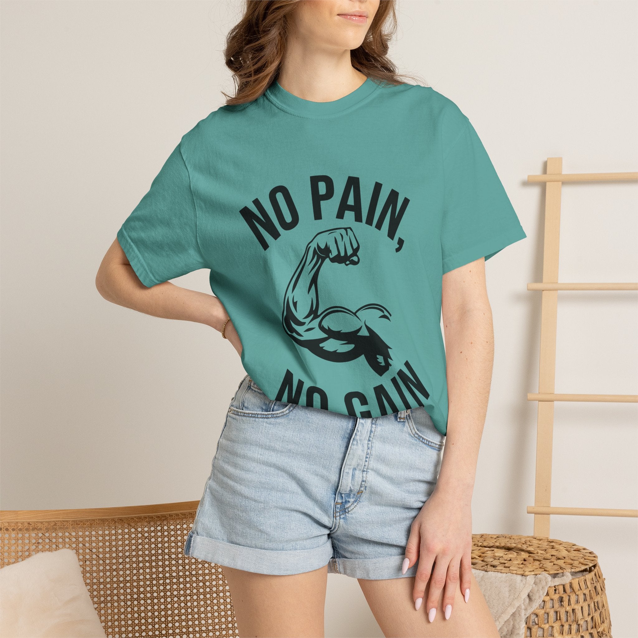 No Pain No Gain Muscle Tee — Motivational Workout T-Shirt
