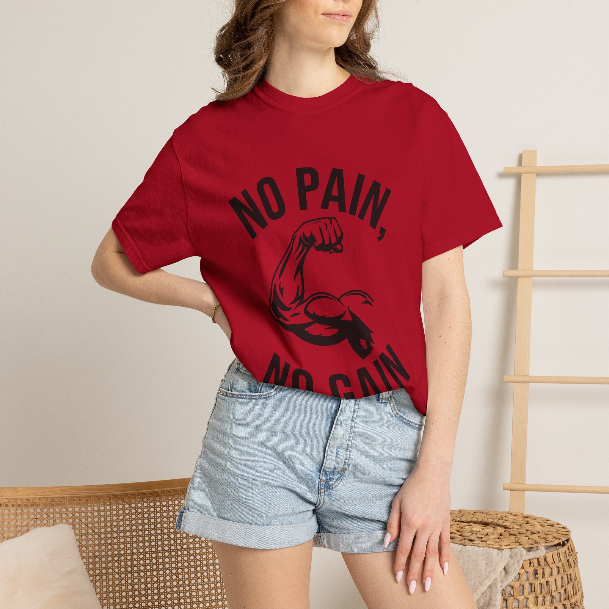 No Pain No Gain Muscle Tee — Motivational Workout T-Shirt
