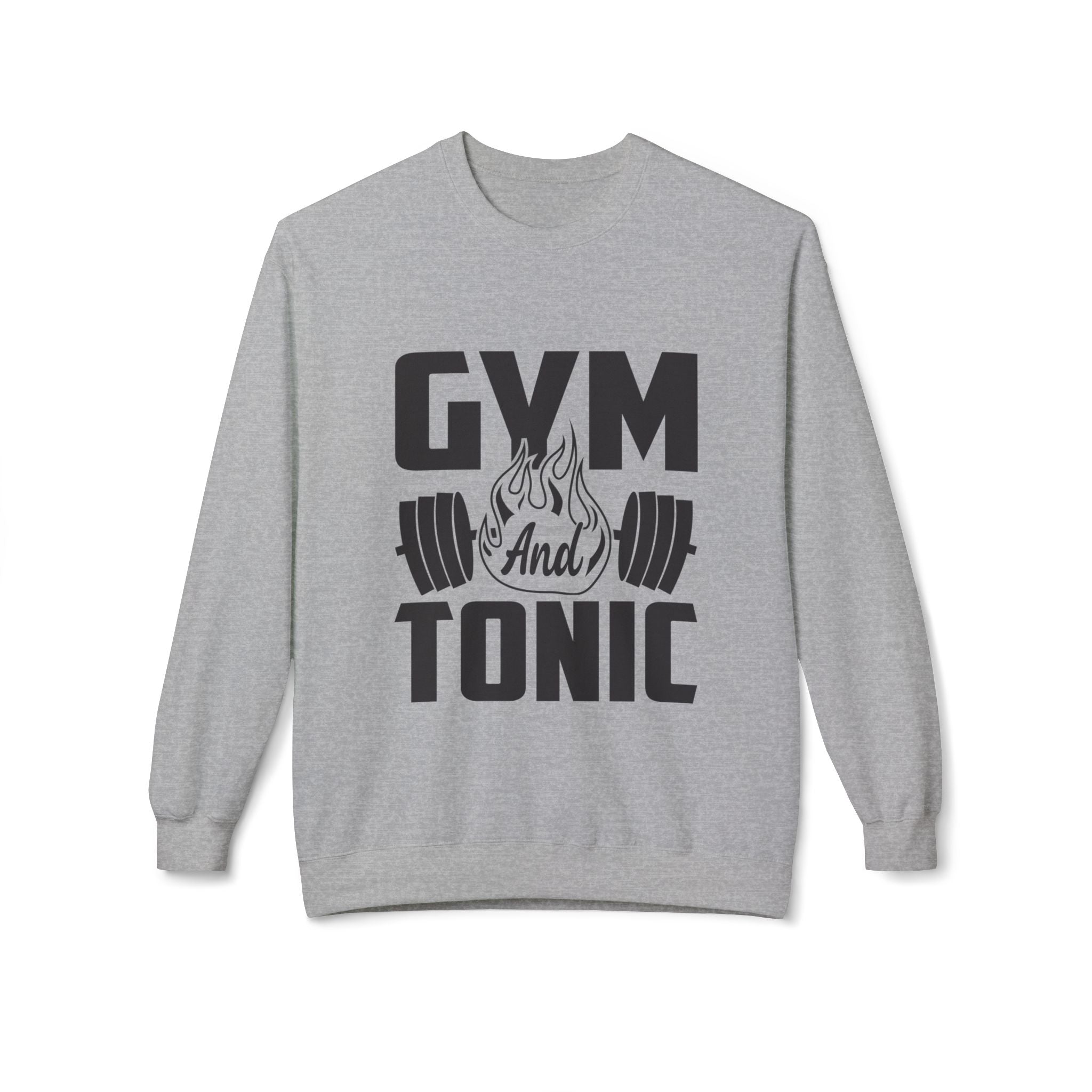 Gym and Tonic Sweatshirt | Fitness Barbell Graphic Crewneck