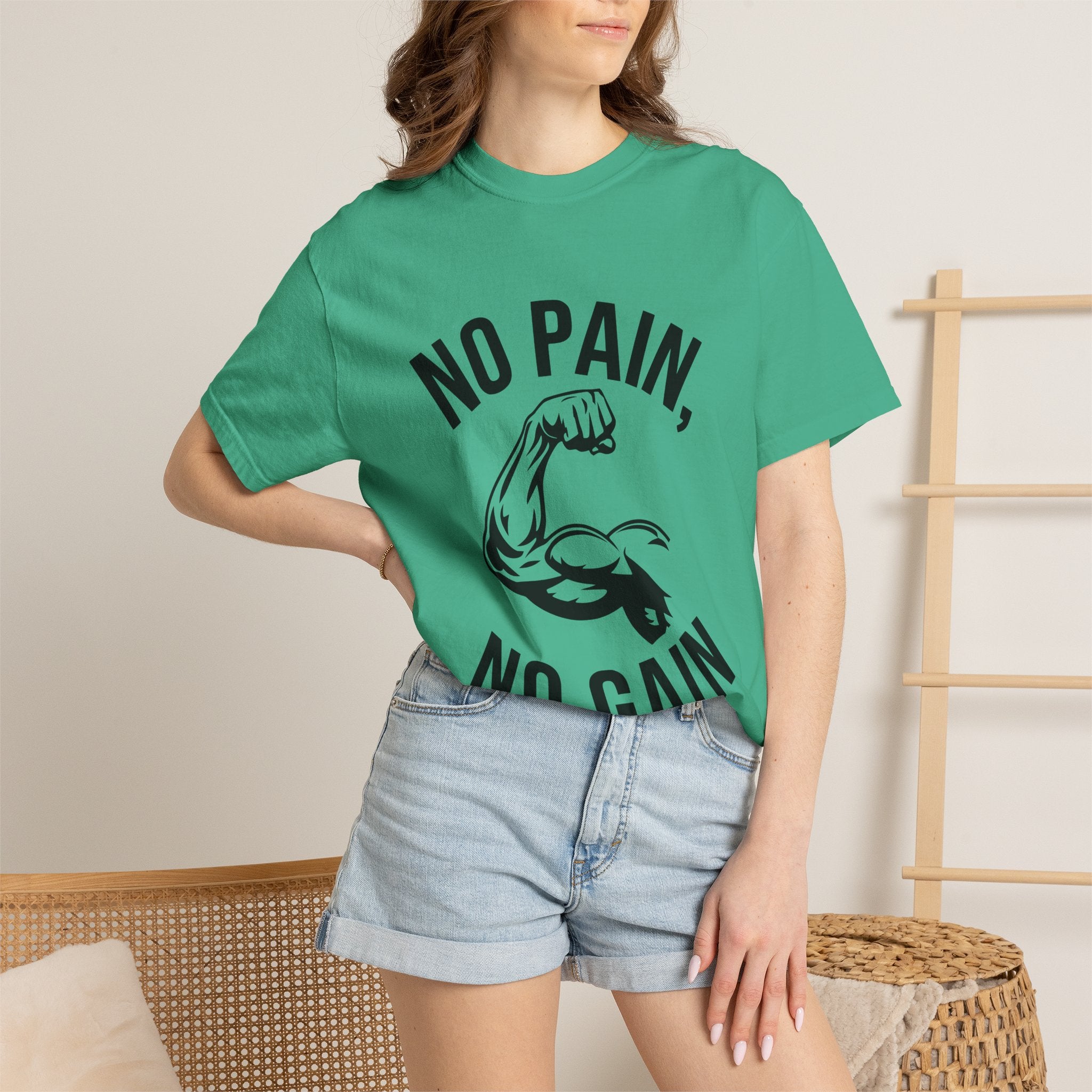 No Pain No Gain Muscle Tee — Motivational Workout T-Shirt