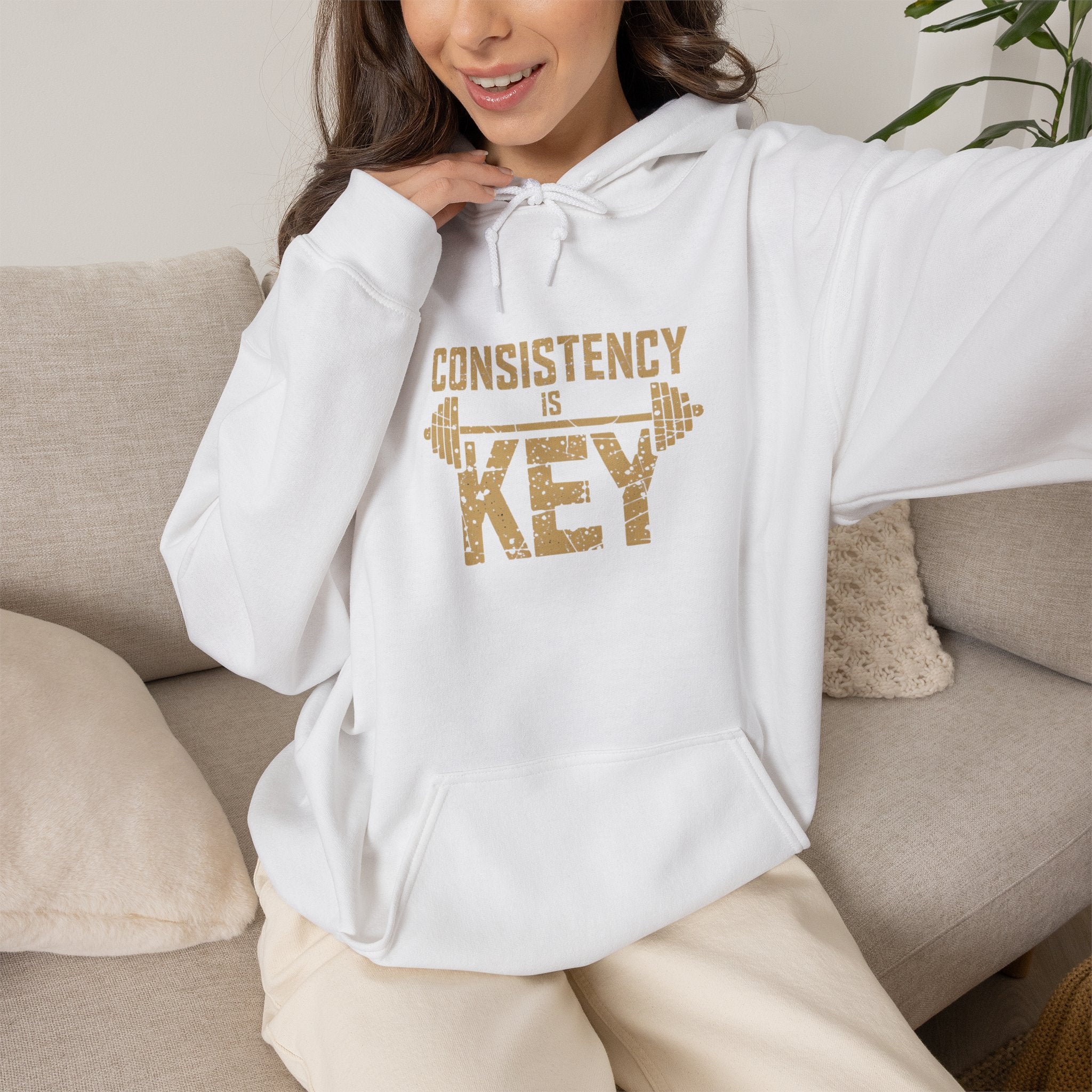 Consistency is Key Hoodie | Barbell Fitness Motivation Sweatshirt