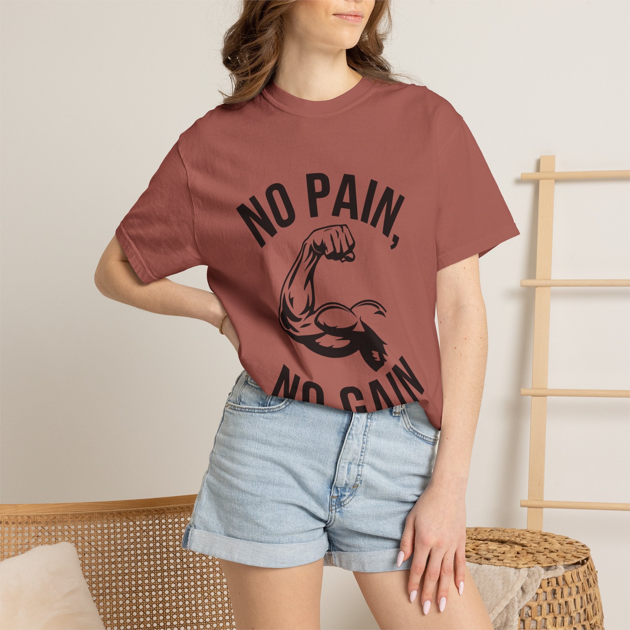 No Pain No Gain Muscle Tee — Motivational Workout T-Shirt