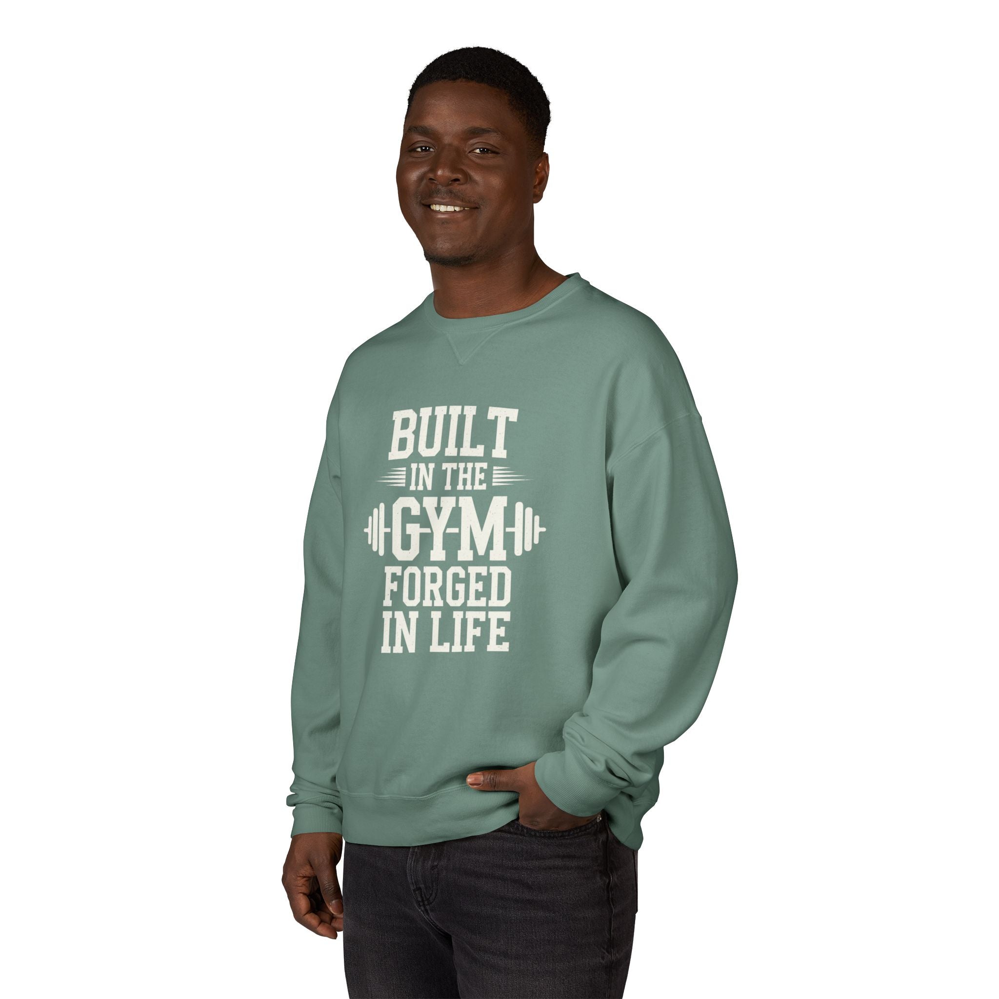 Built in the Gym Forged in Life Sweatshirt | Fitness Barbell Crewneck
