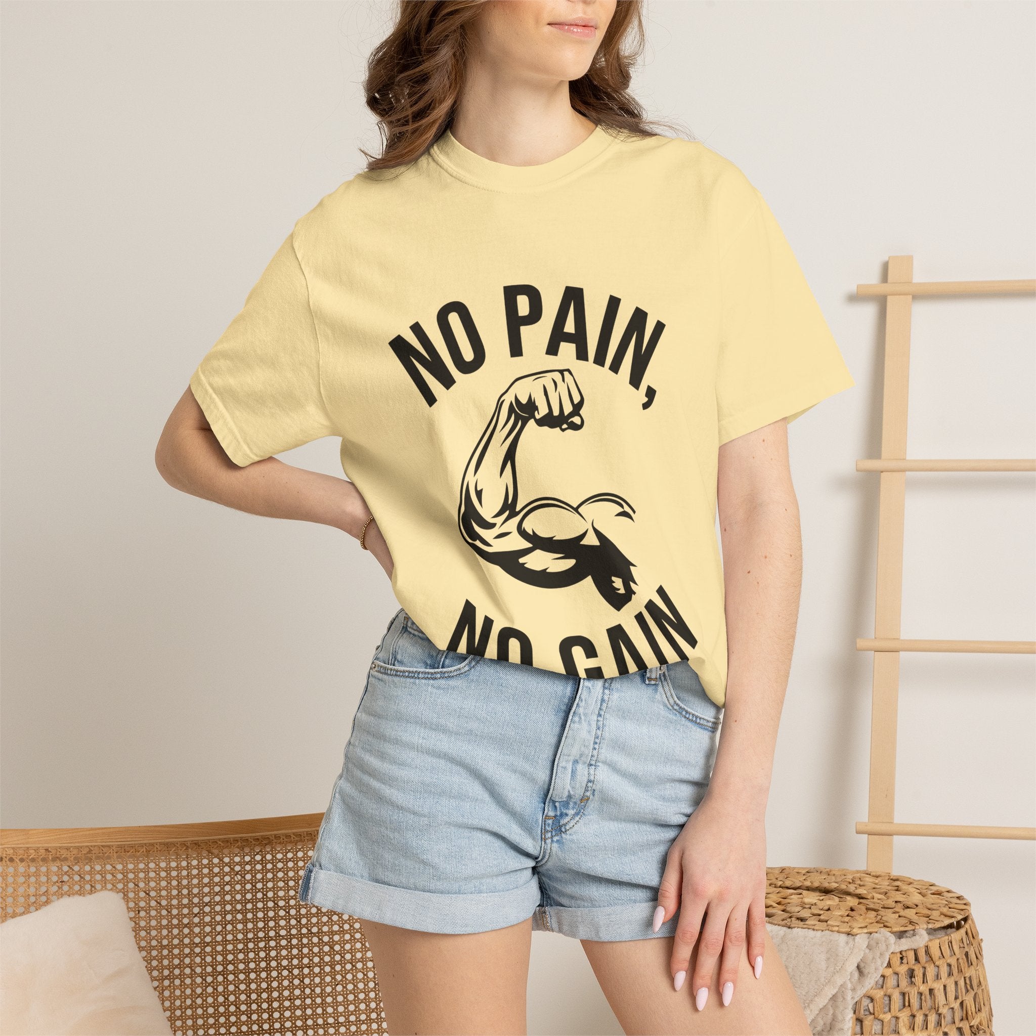 No Pain No Gain Muscle Tee — Motivational Workout T-Shirt