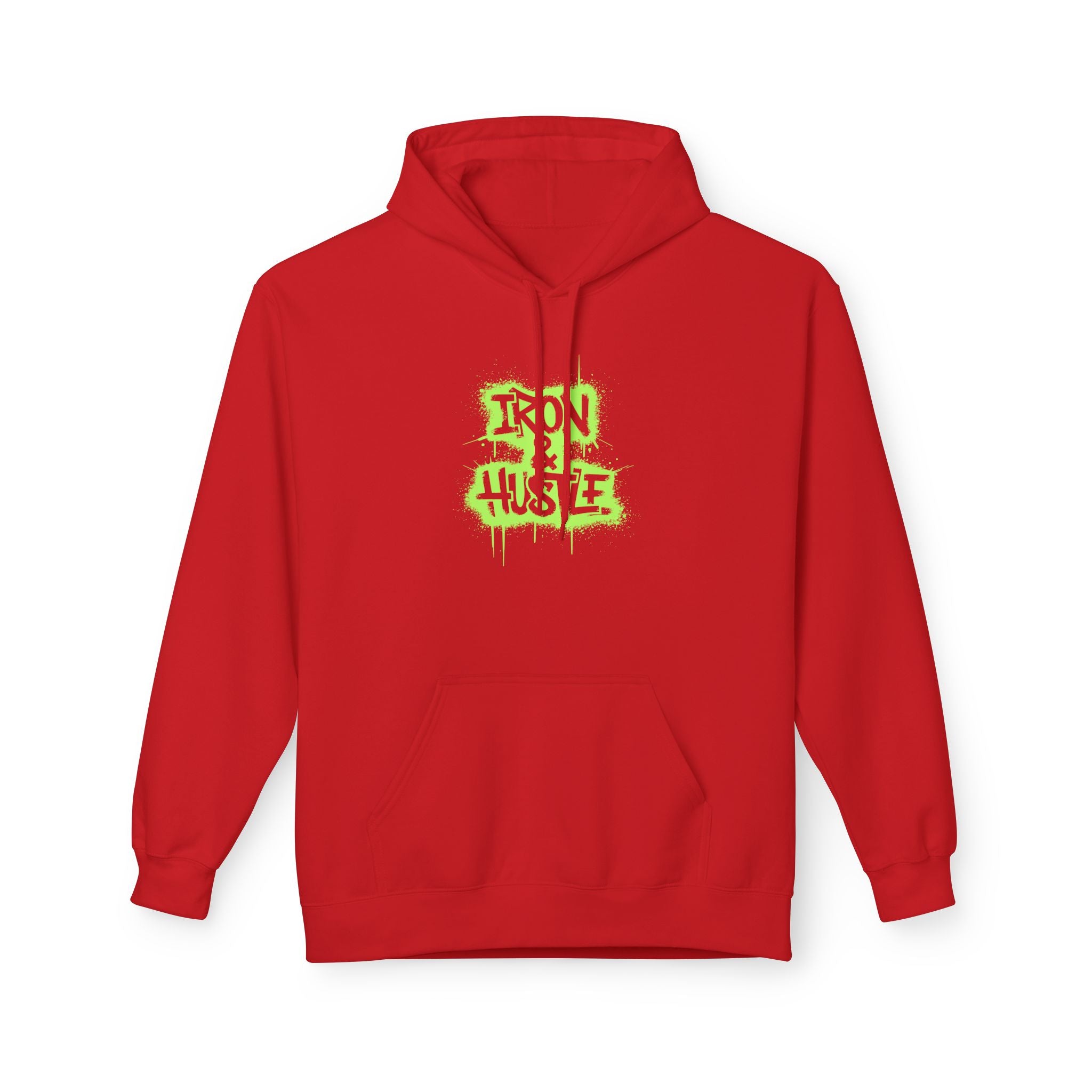 Neon Graffiti "Iron Heart" Hoodie — Streetwear Lightweight Pullover