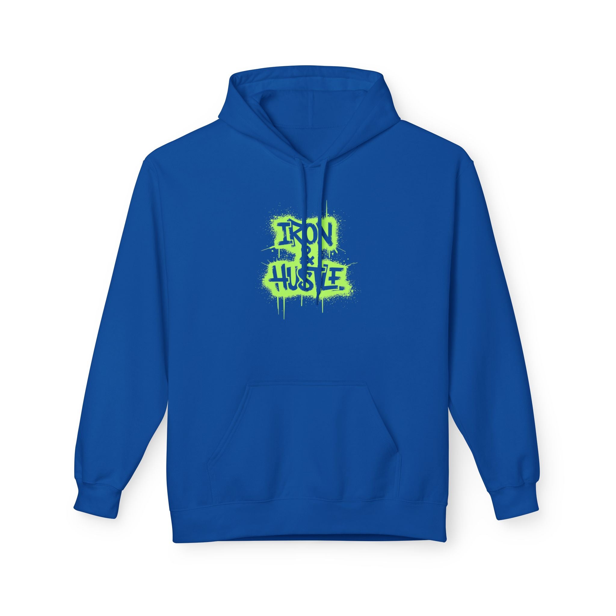 Neon Graffiti "Iron Heart" Hoodie — Streetwear Lightweight Pullover