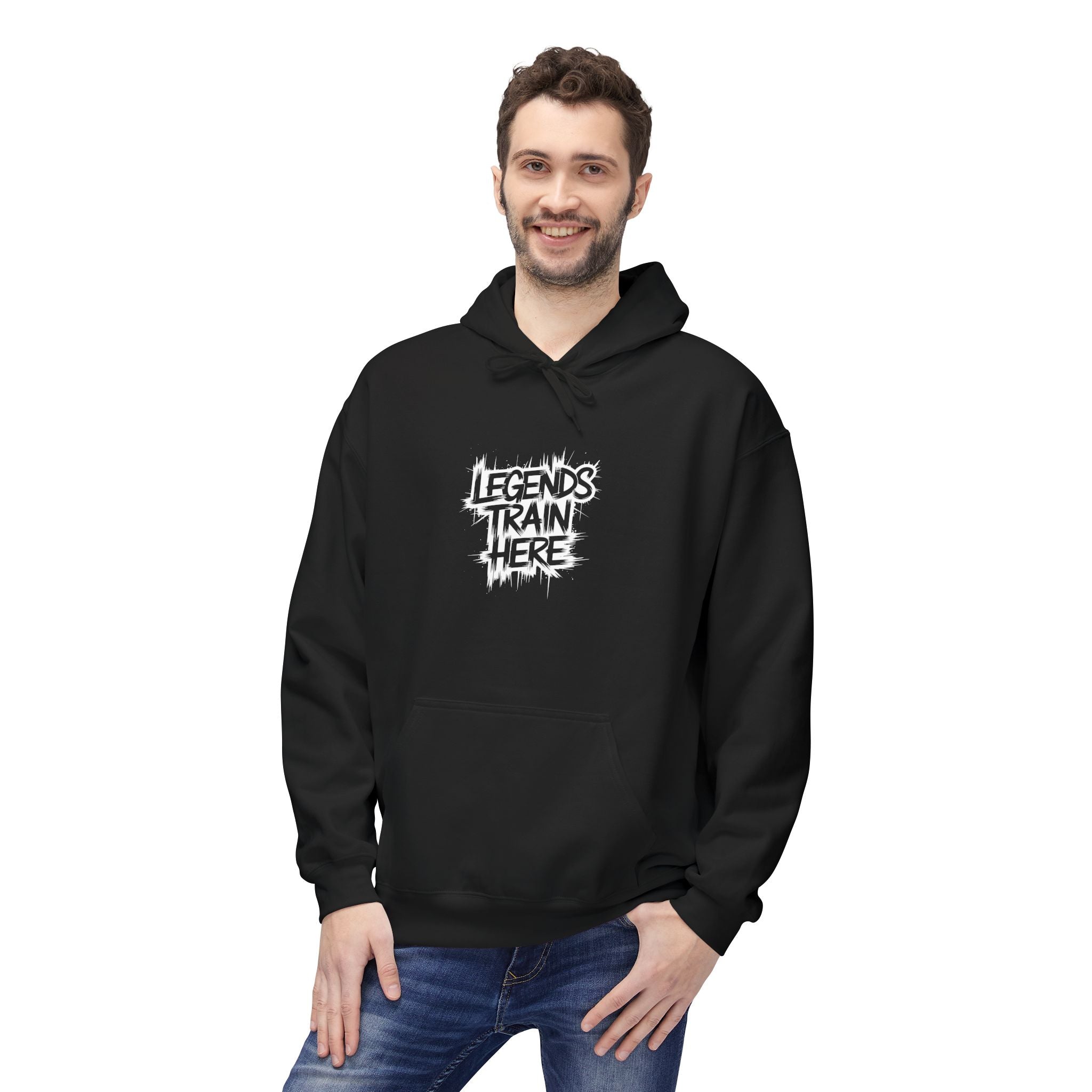 Legends Train Here Hoodie — Streetwear Gym Motivational Pullover