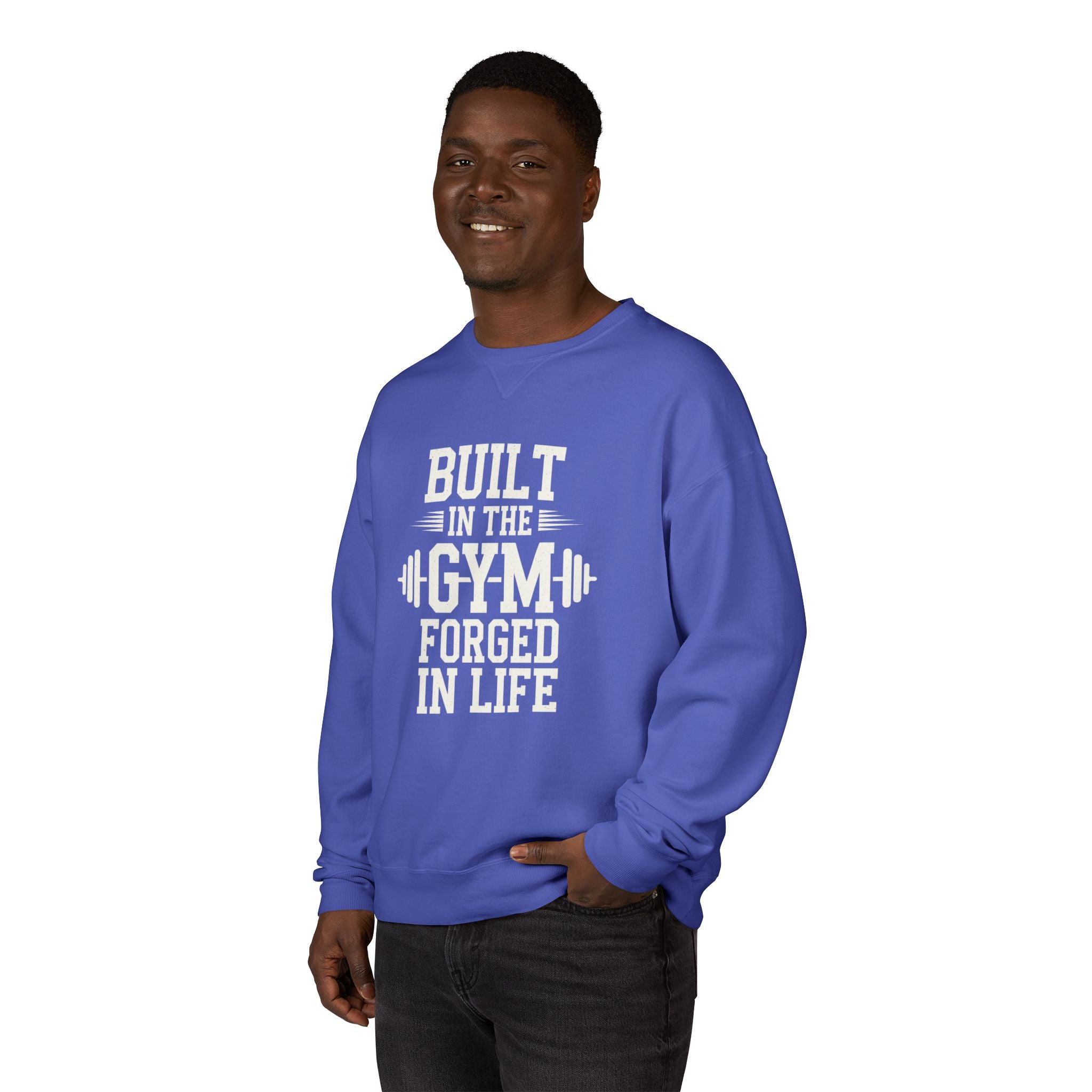 Built in the Gym Forged in Life Sweatshirt | Fitness Barbell Crewneck
