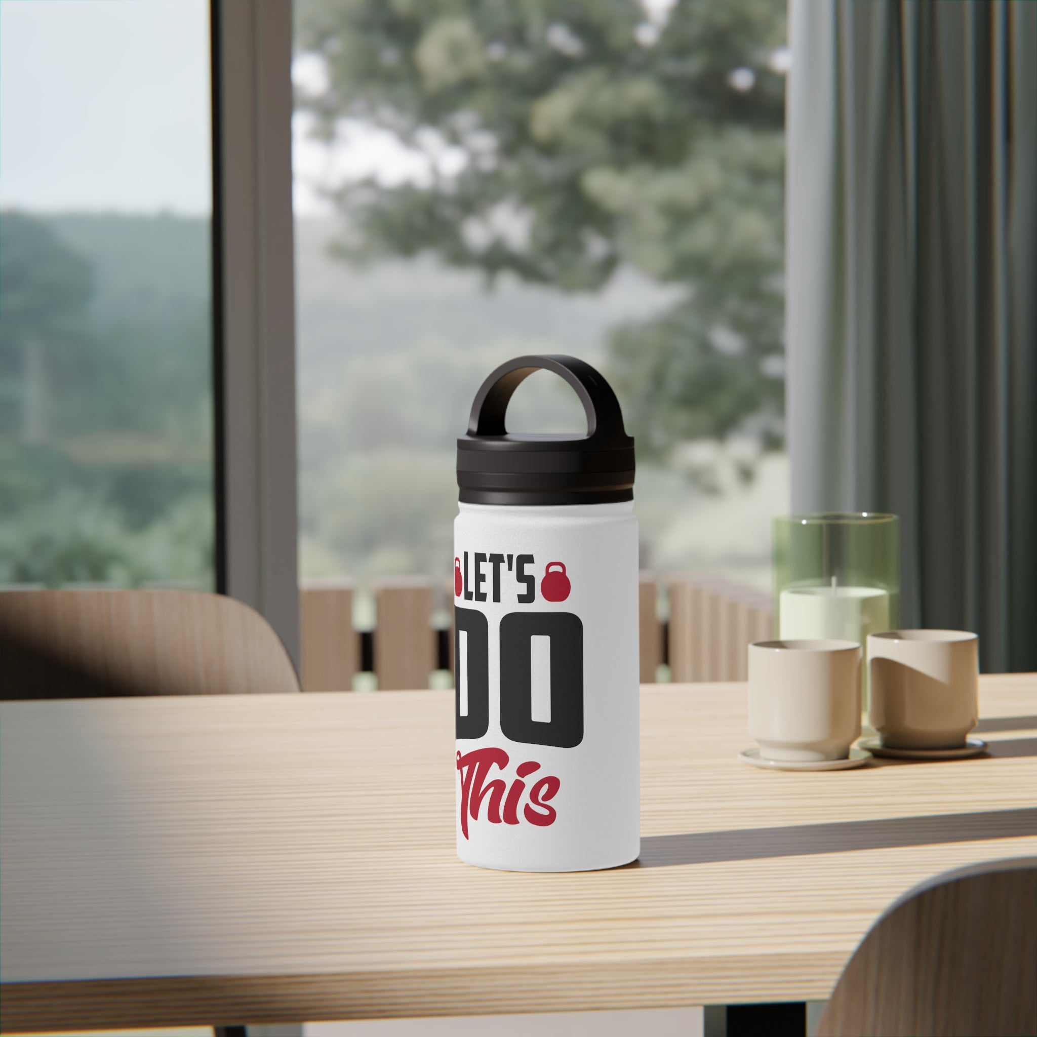 Let's Do This Stainless Steel Water Bottle — Motivational Gym Bottle with Handle Lid