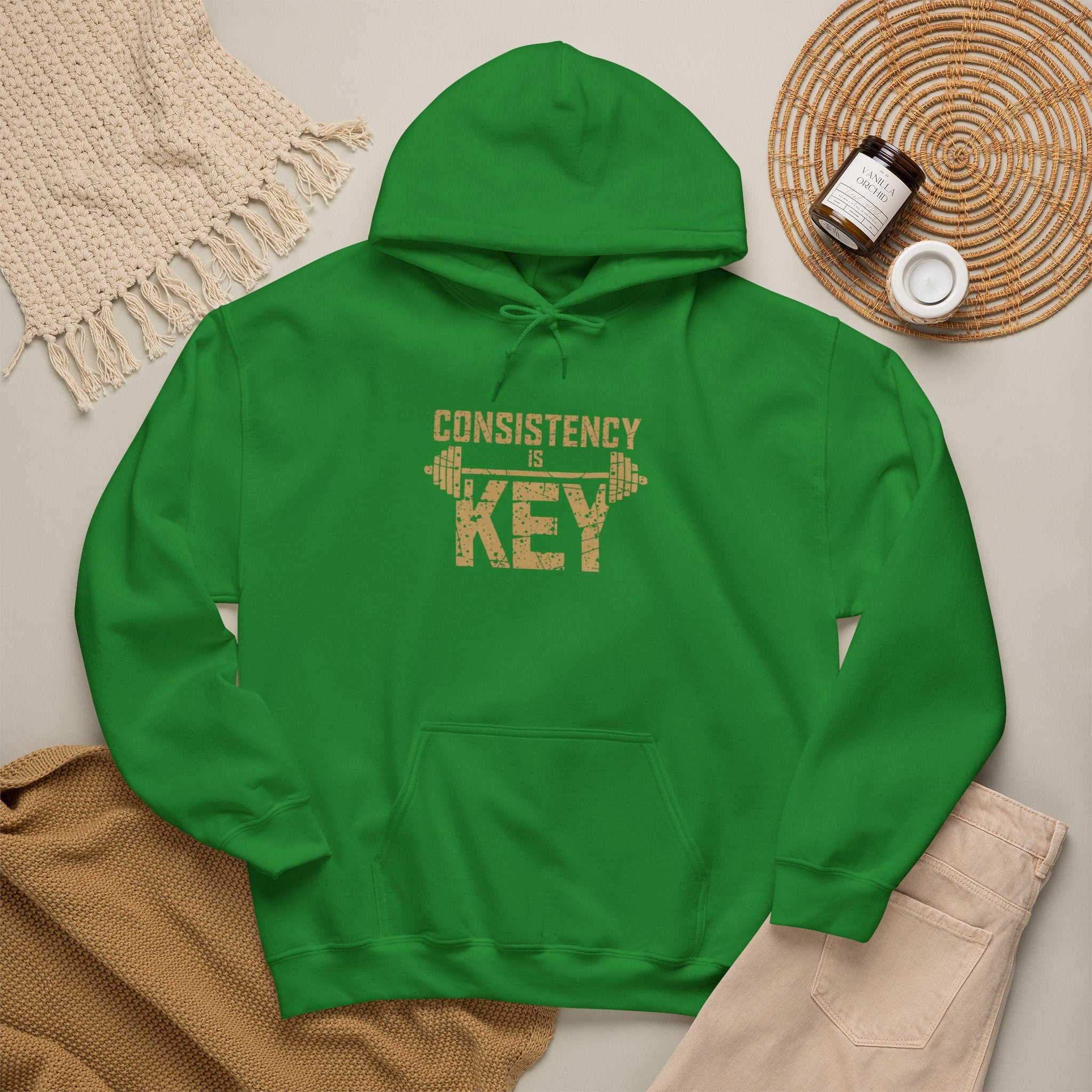 Consistency is Key Hoodie | Barbell Fitness Motivation Sweatshirt