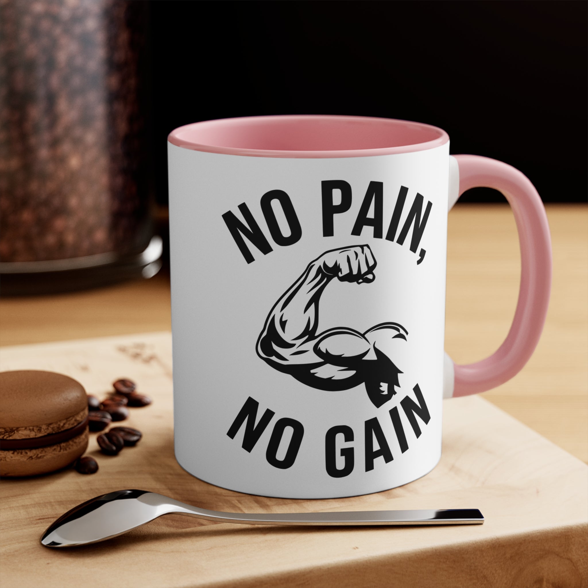 Funny "Nope" Skull Accent Mug — Cute Pink Interior Coffee Cup, Sarcastic Gift for Friends & Coworkers