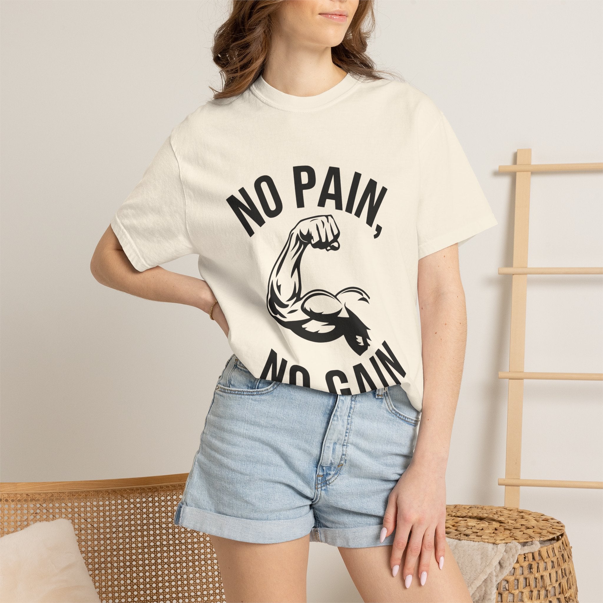 No Pain No Gain Muscle Tee — Motivational Workout T-Shirt