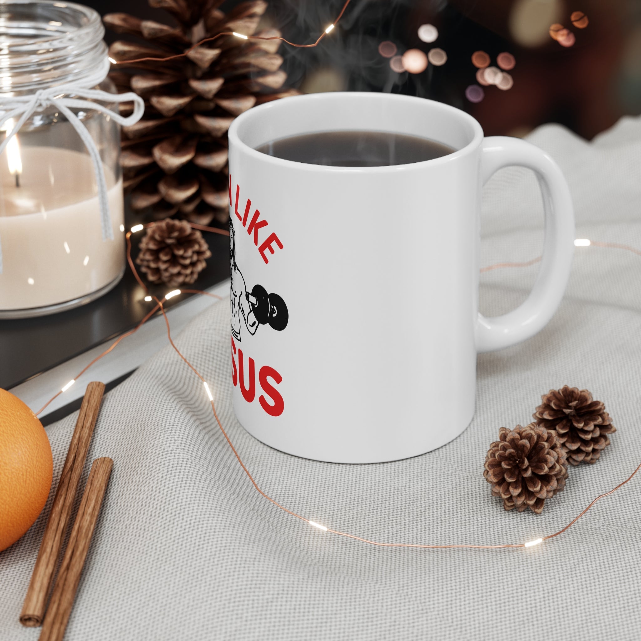 Train Like Jesus Coffee Mug — Christian Gym Motivation 11oz