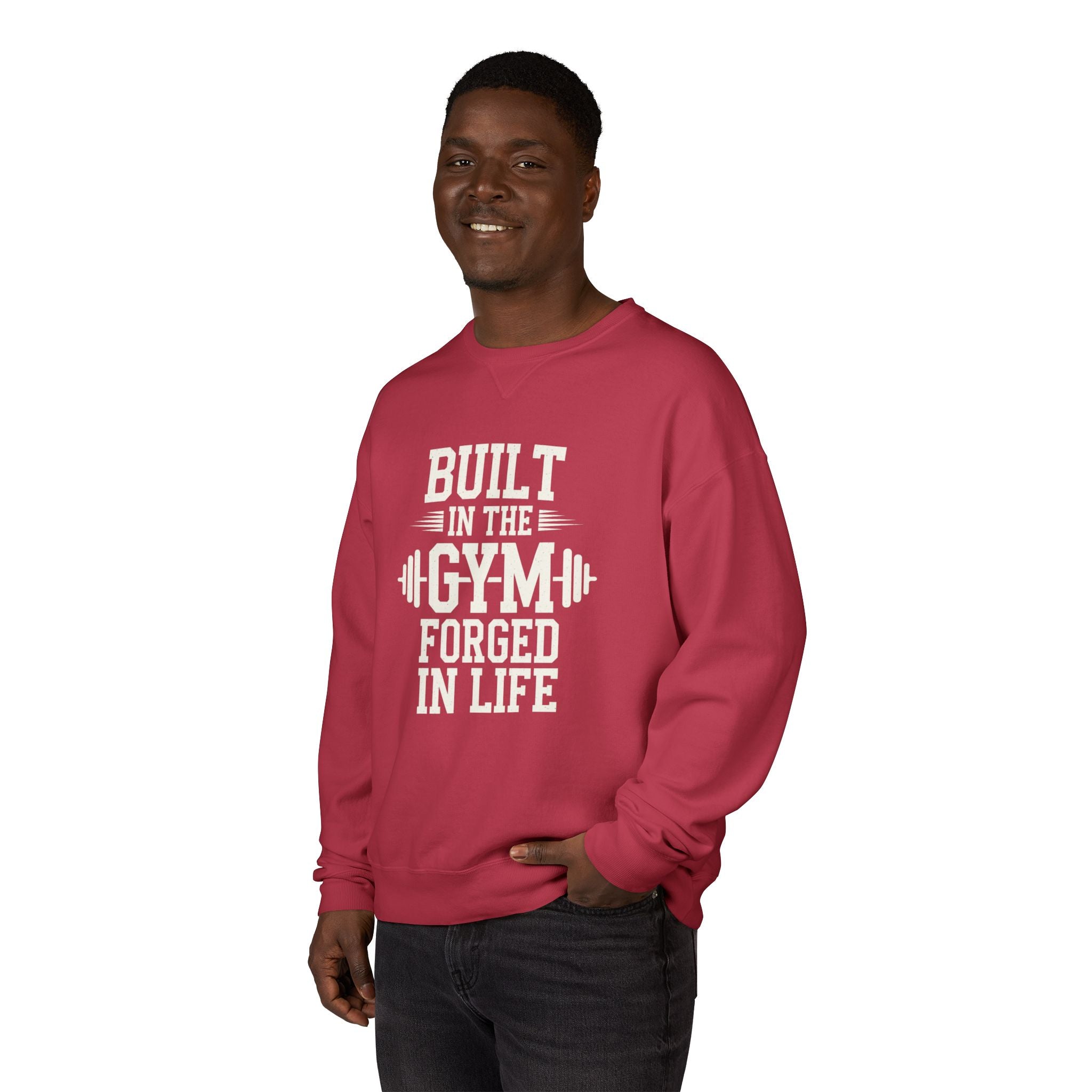 Built in the Gym Forged in Life Sweatshirt | Fitness Barbell Crewneck